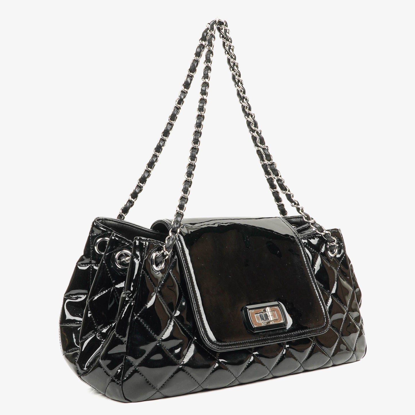 Chanel Reissue Accordion Black Quilted Patent Leather Flap Bag