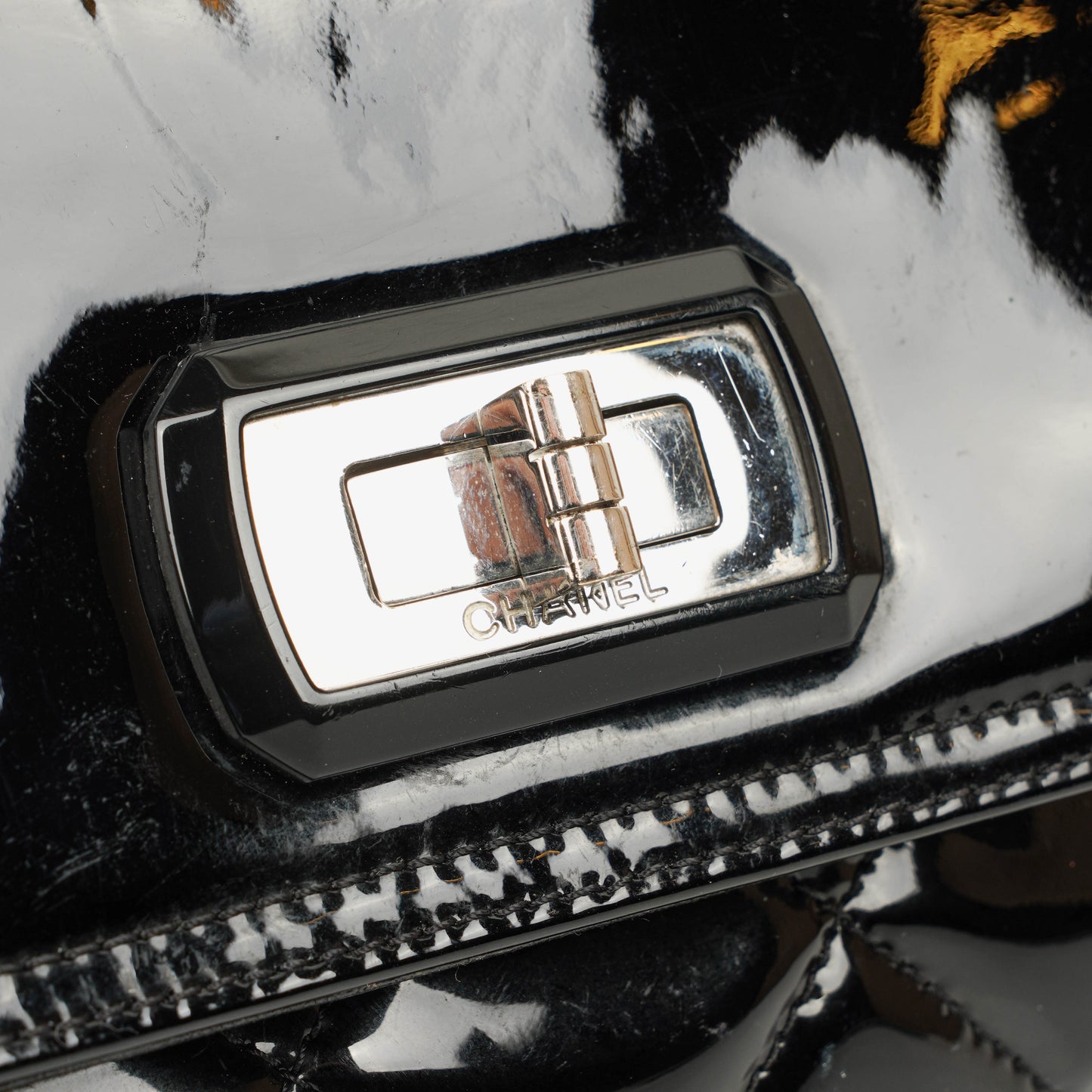 Chanel Reissue Accordion Black Quilted Patent Leather Flap Bag