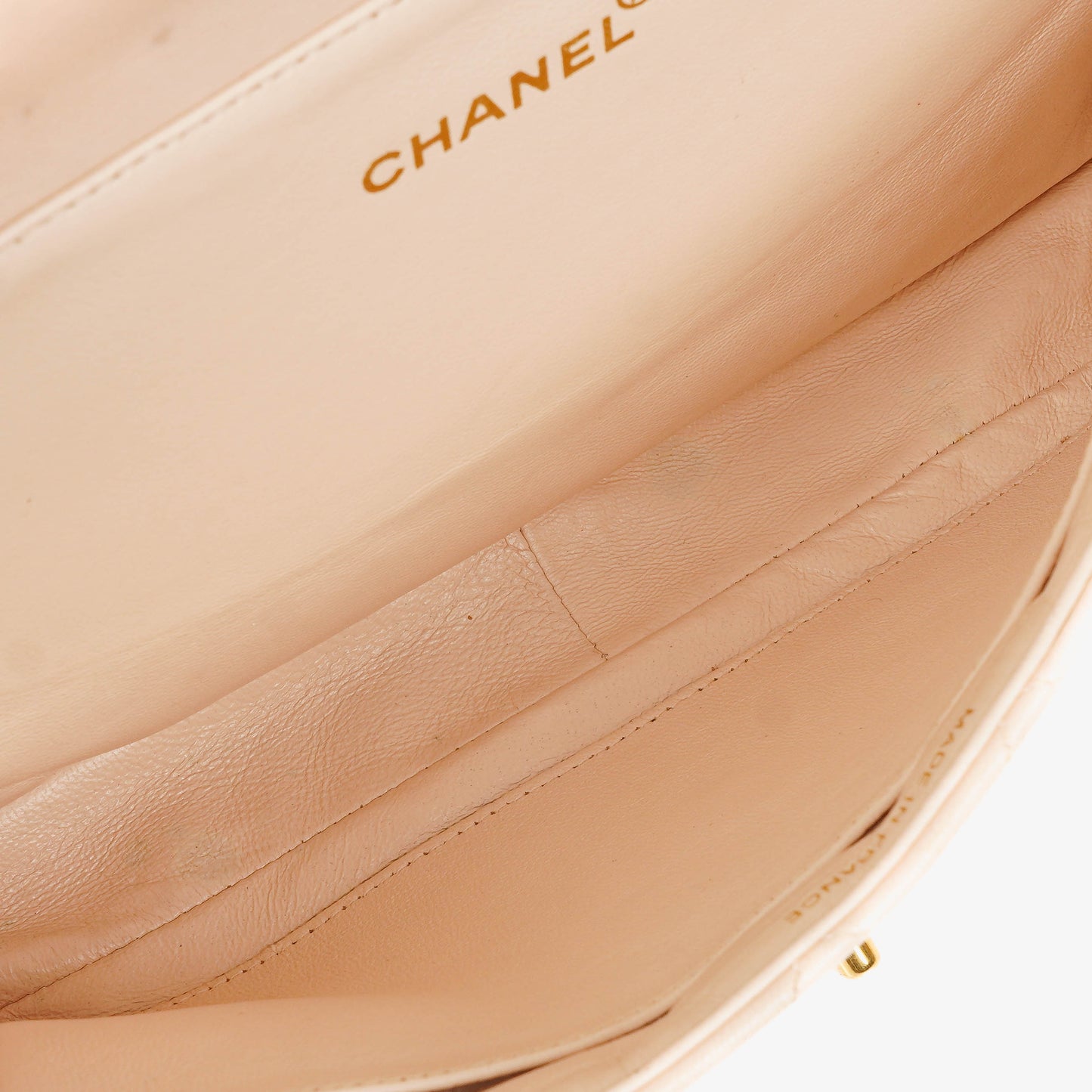Chanel Double-Sided Flap Bag Beige Leather 24k Gold-Plated Hardware