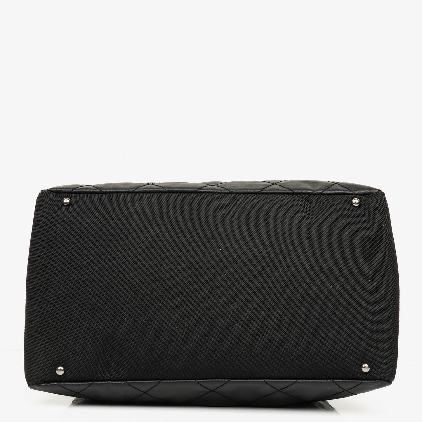 Chanel Black Biarritz Coated Canvas Quilted Large Duffle Bag