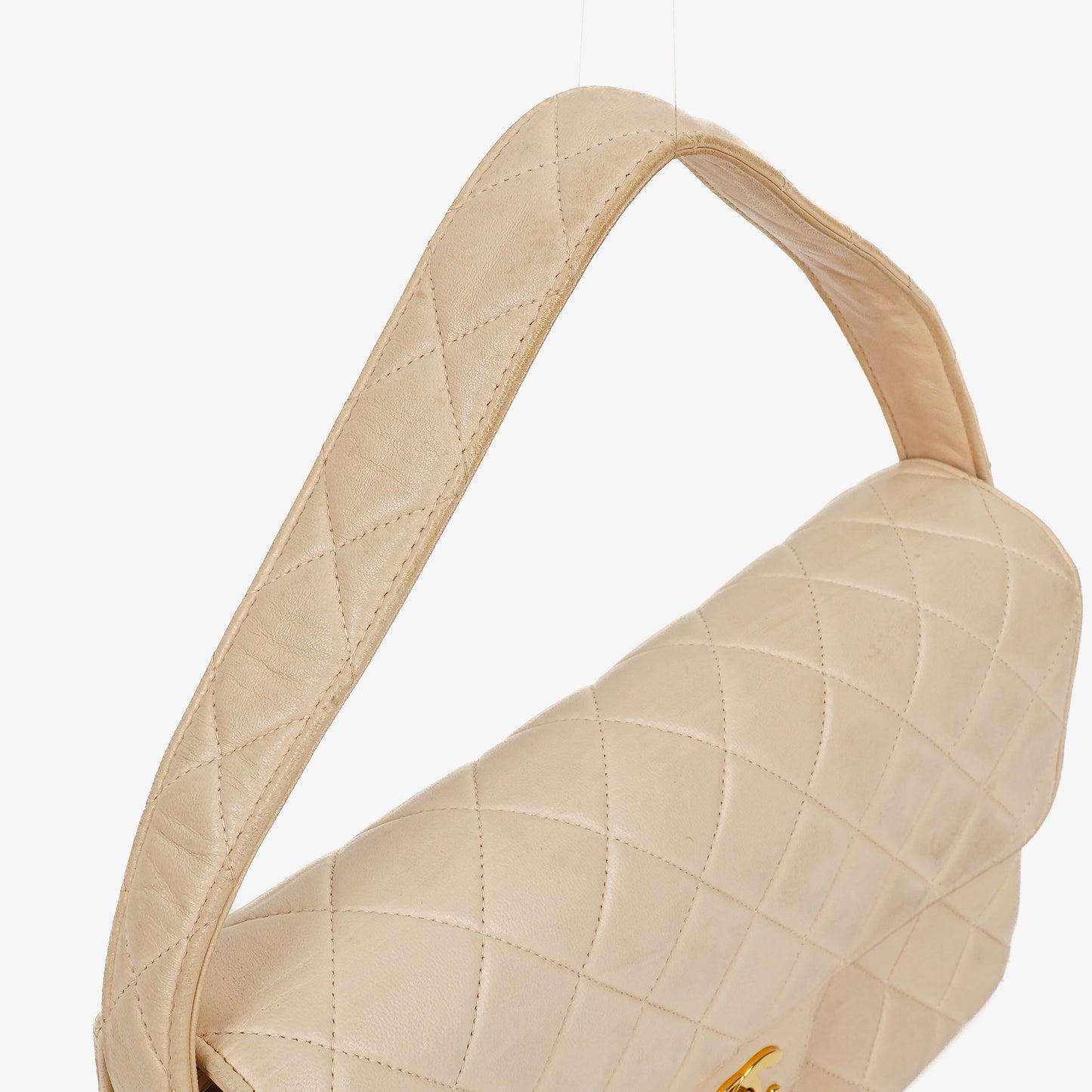 Chanel Double-Sided Flap Bag Beige Leather 24k Gold-Plated Hardware