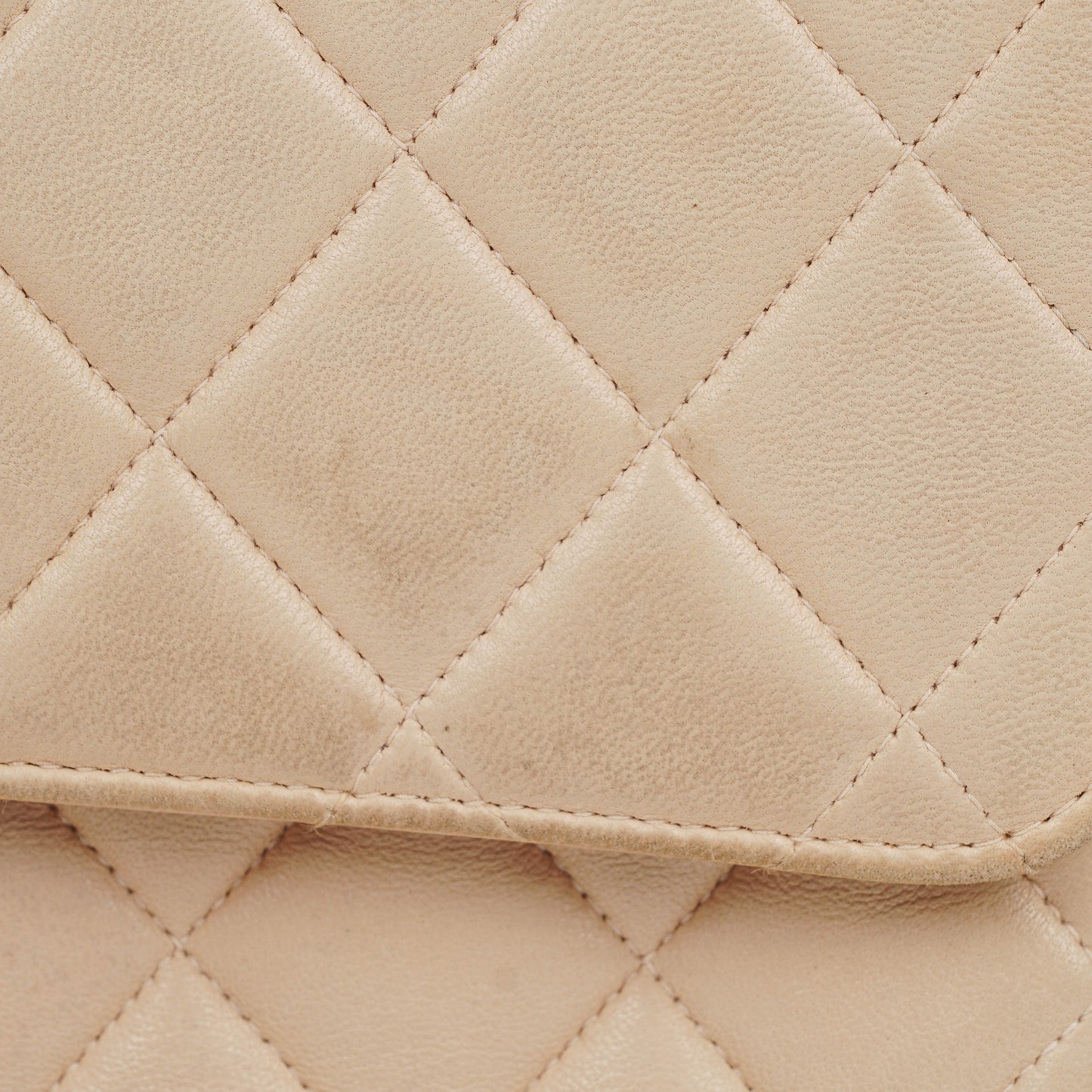 Chanel Double-Sided Flap Bag Beige Leather 24k Gold-Plated Hardware