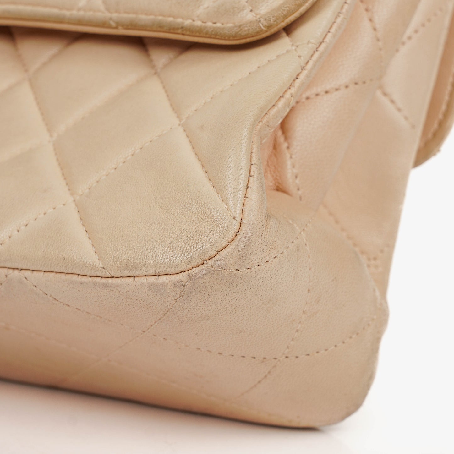 Chanel Double-Sided Flap Bag Beige Leather 24k Gold-Plated Hardware