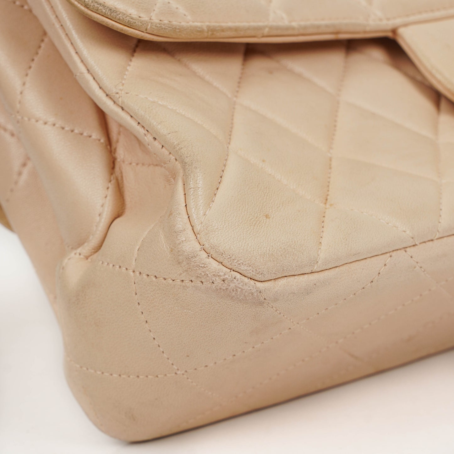 Chanel Double-Sided Flap Bag Beige Leather 24k Gold-Plated Hardware