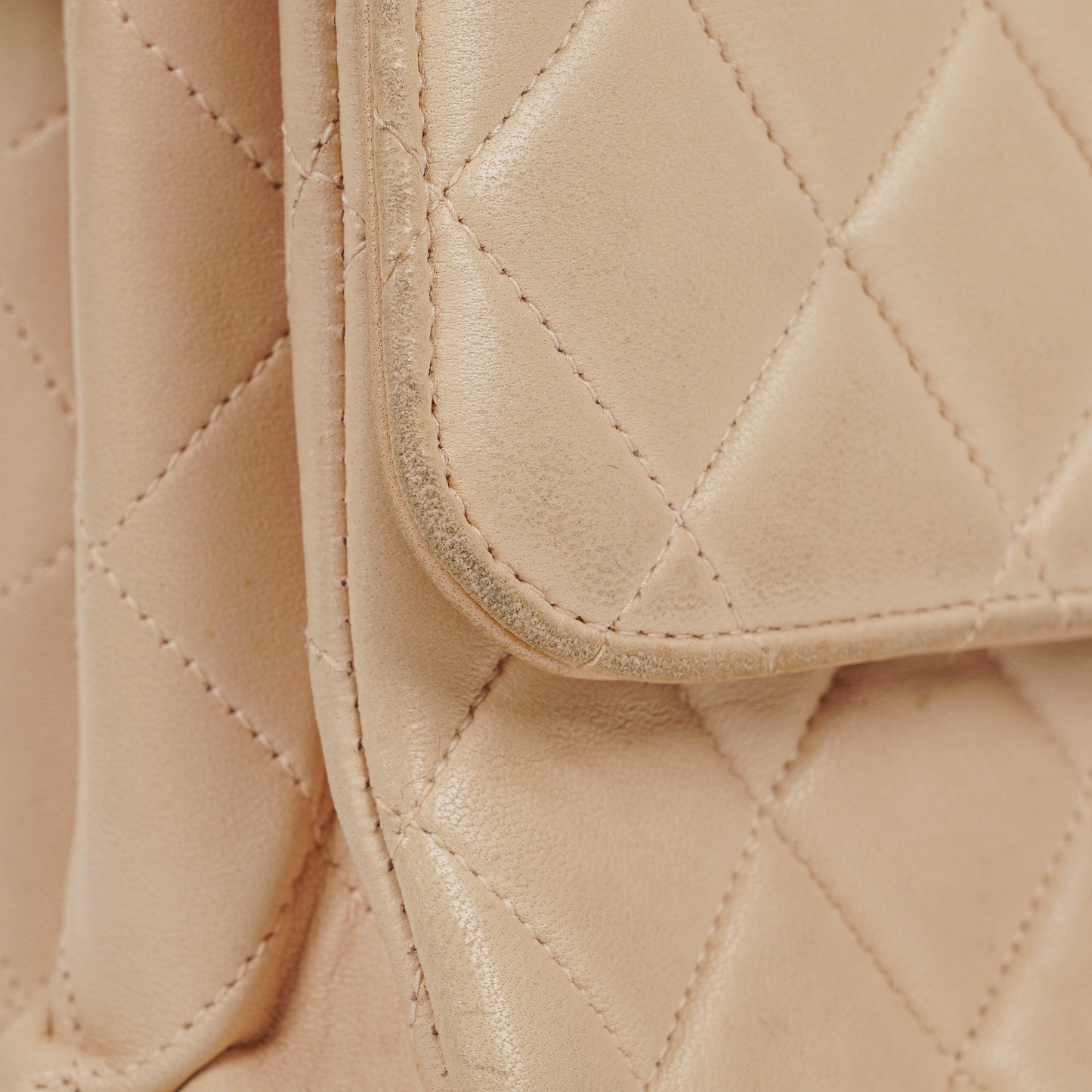 Chanel Double-Sided Flap Bag Beige Leather 24k Gold-Plated Hardware