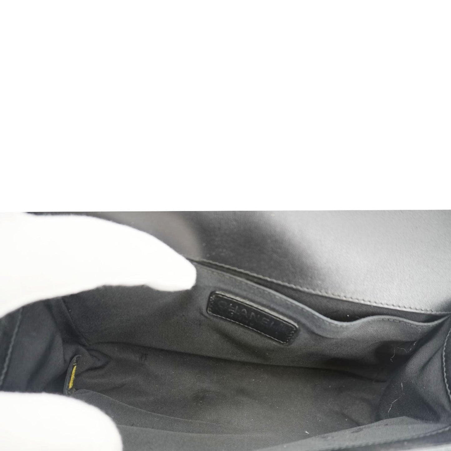 CHANEL Boy Flap Medium Plexiglass Patent Leather Crossbody Bag Black