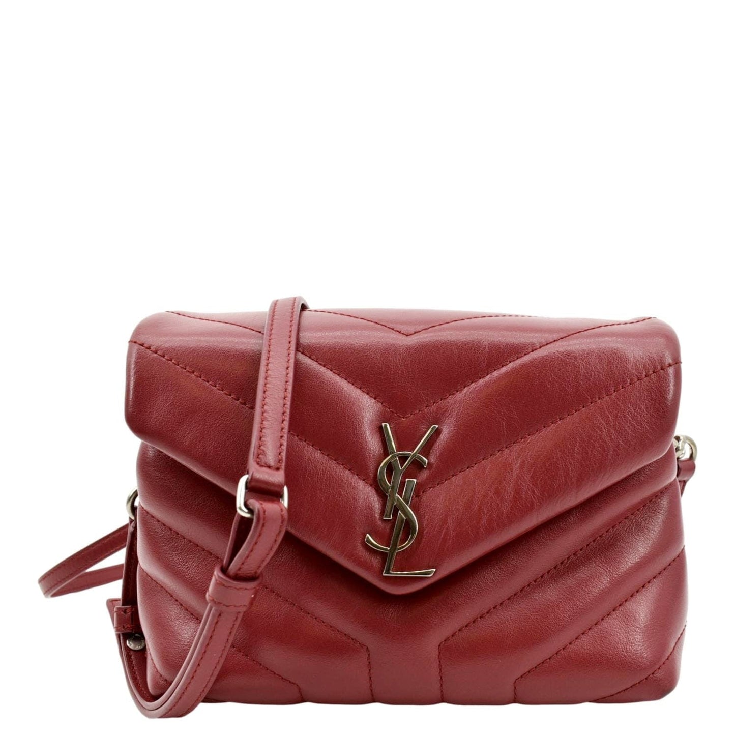 Saint Laurent Loulou Leather Red Crossbody Style 5