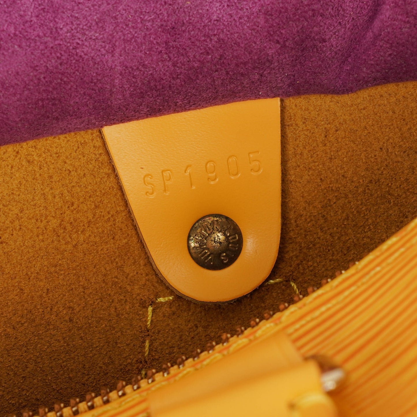 Louis Vuitton  25 Yellow EPI Leather Handbag