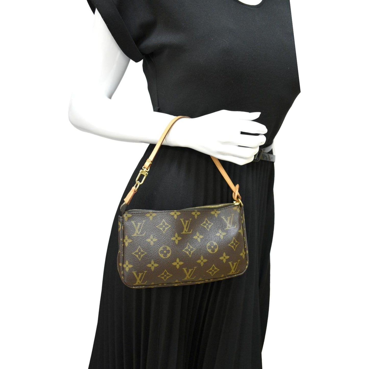 LOUIS VUITTON Pochette Monogram Canvas Accessoires Pouch Brown
