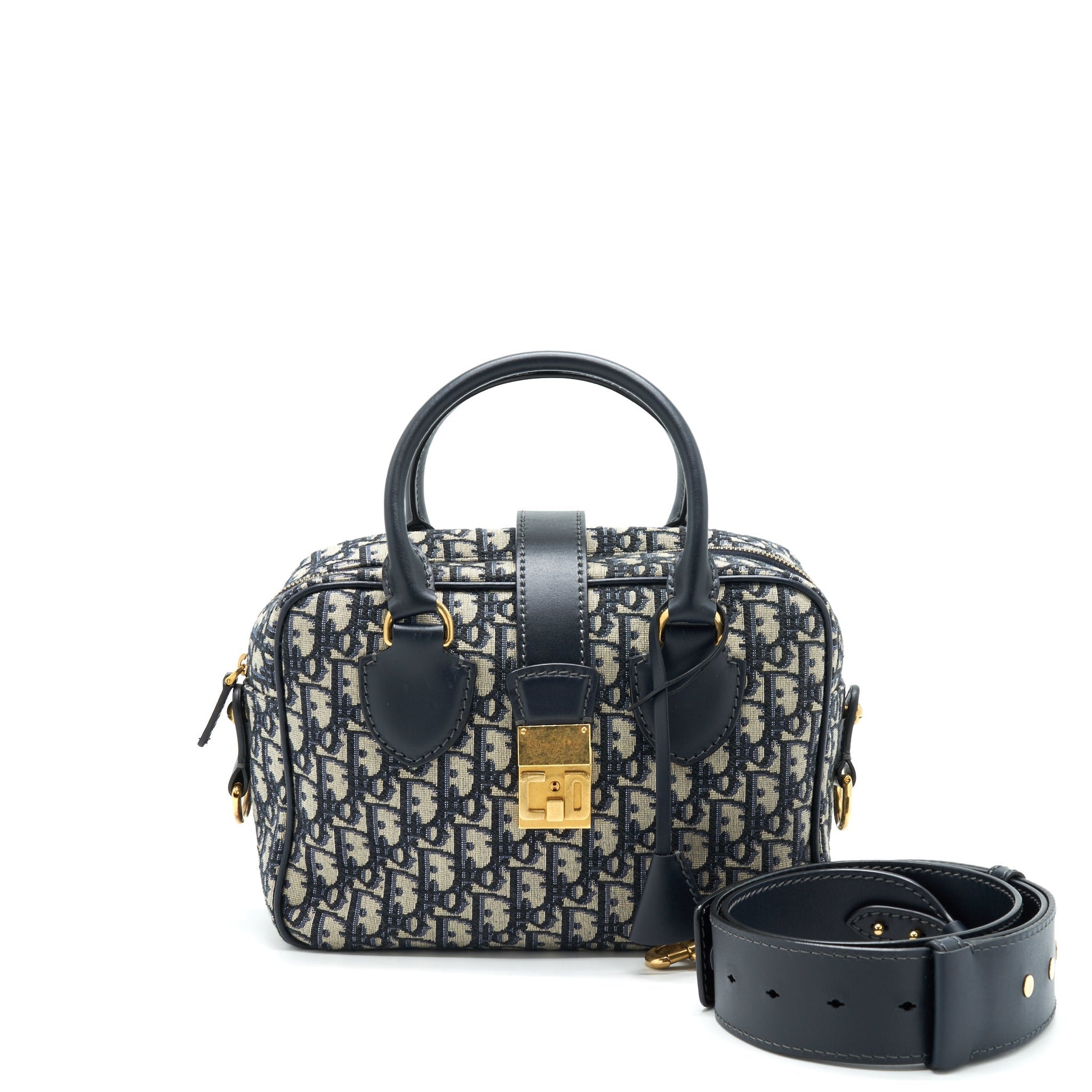 Dior Oblique Collection Blue Monogram Canvas Tote Purse