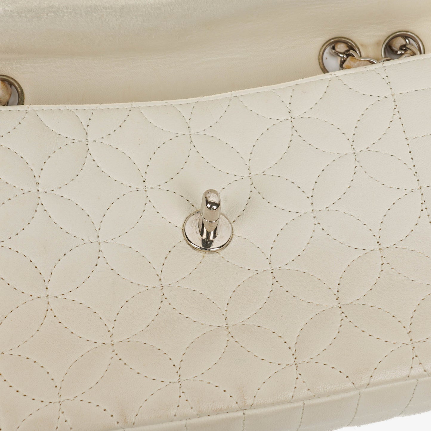 Chanel Neutral Lady Graphic Quilted Leather Flap Bag