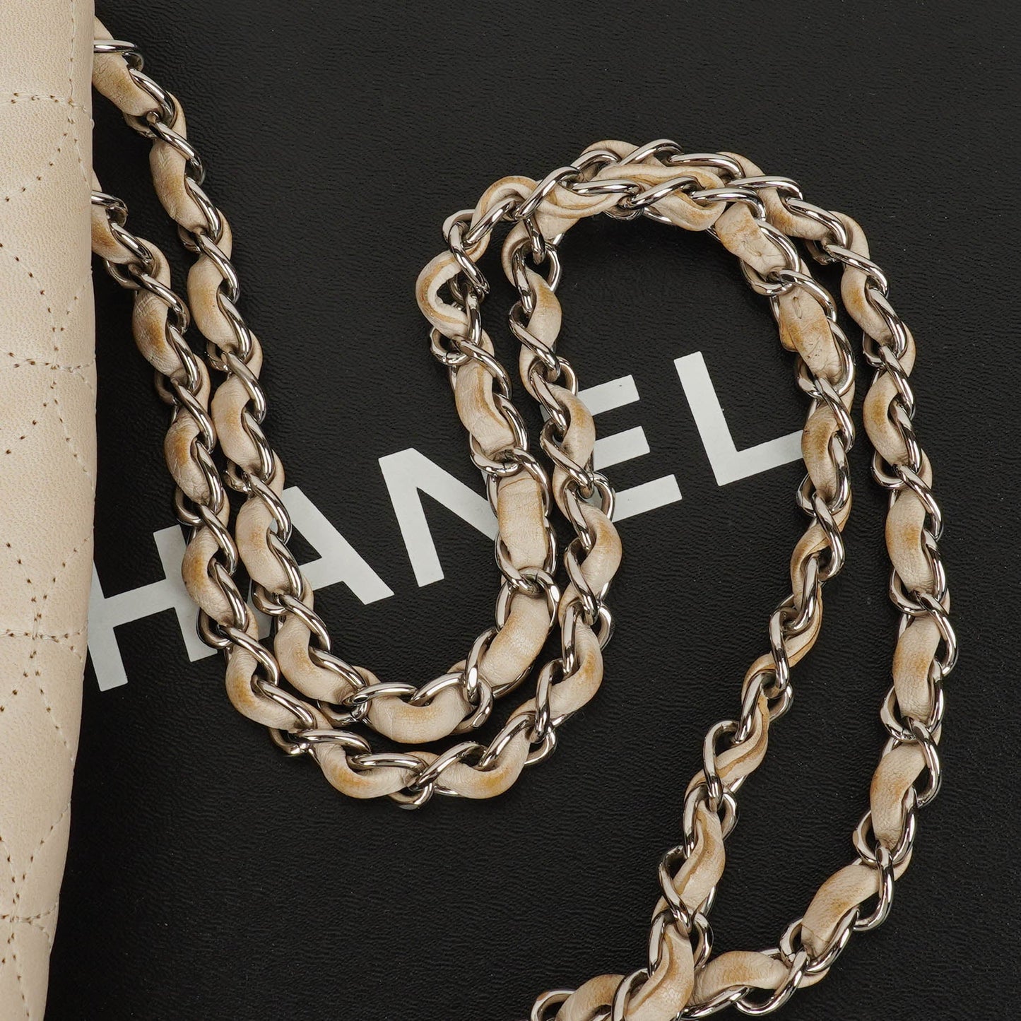 Chanel Neutral Lady Graphic Quilted Leather Flap Bag