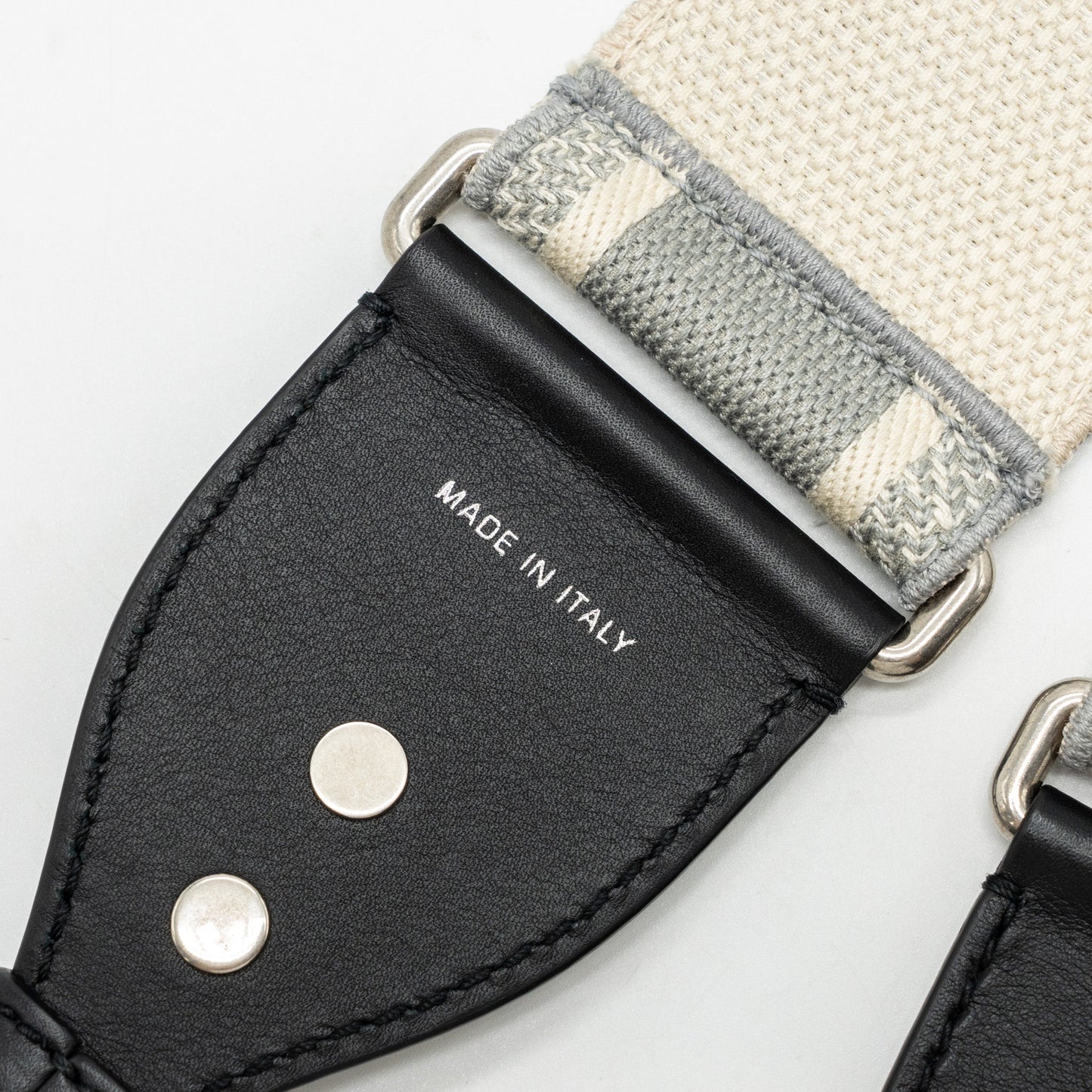 Dior Wide Shoulder Strap Canvas Embroidered Grey