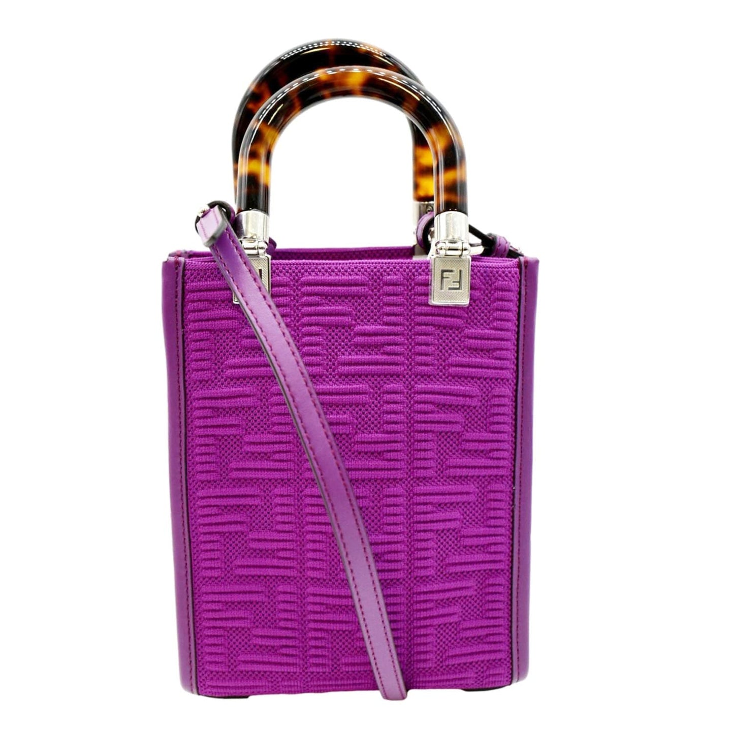 Fendi Sunshine Leather Red Tote Bag Style 22