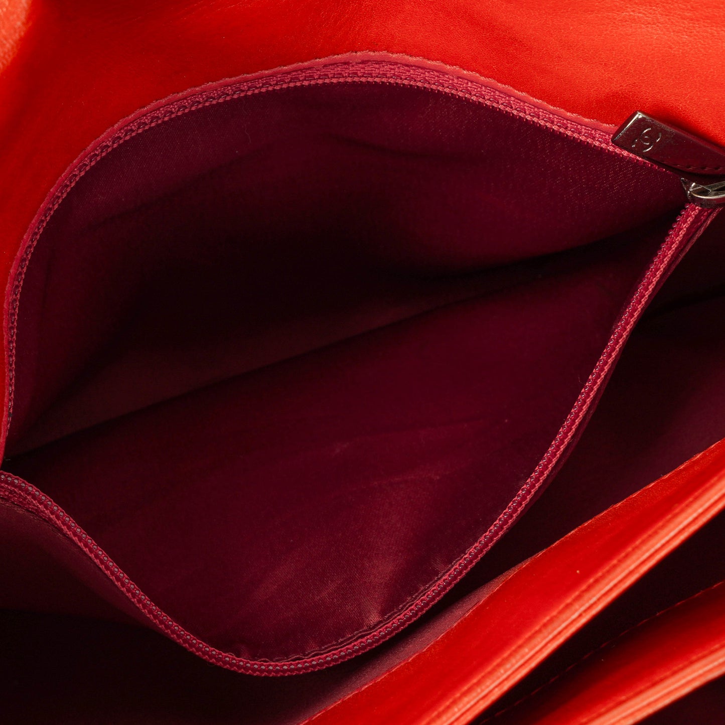 Chanel Red Quilted Leather Accordion Single Flap Bag