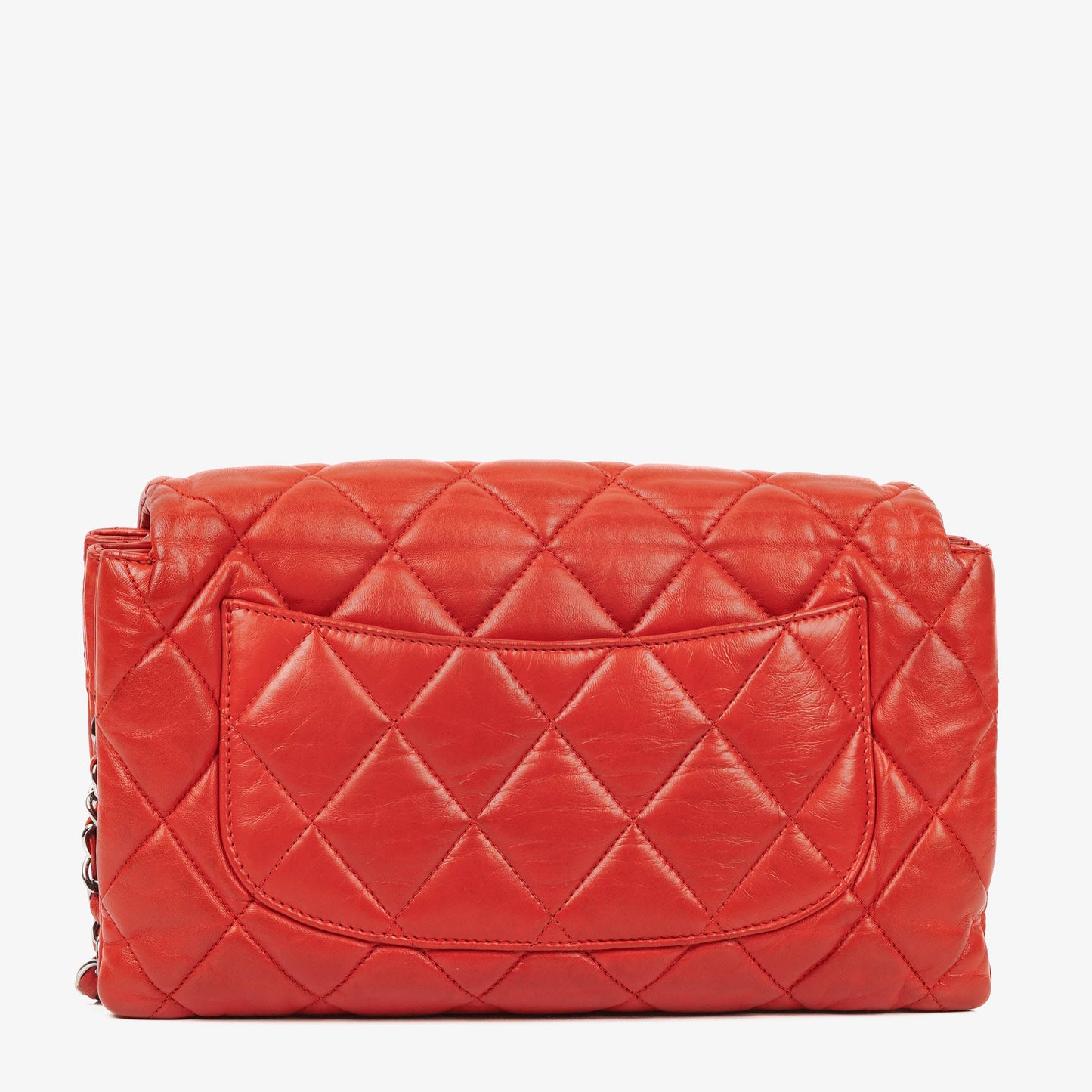 Chanel Red Quilted Leather Accordion Single Flap Bag