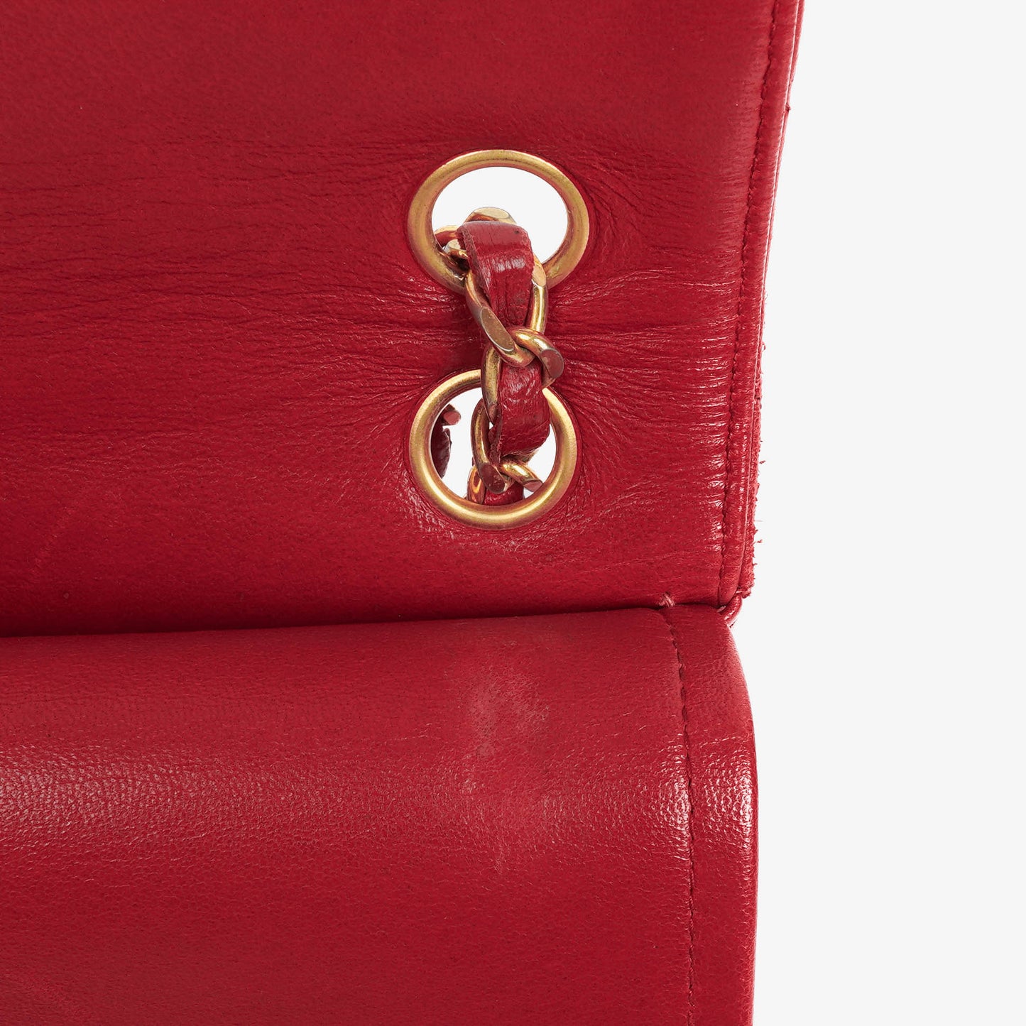Chanel  Classic Double Flap Bag in Quilted Red Lambskin with 24K Gold-Plated Hardware