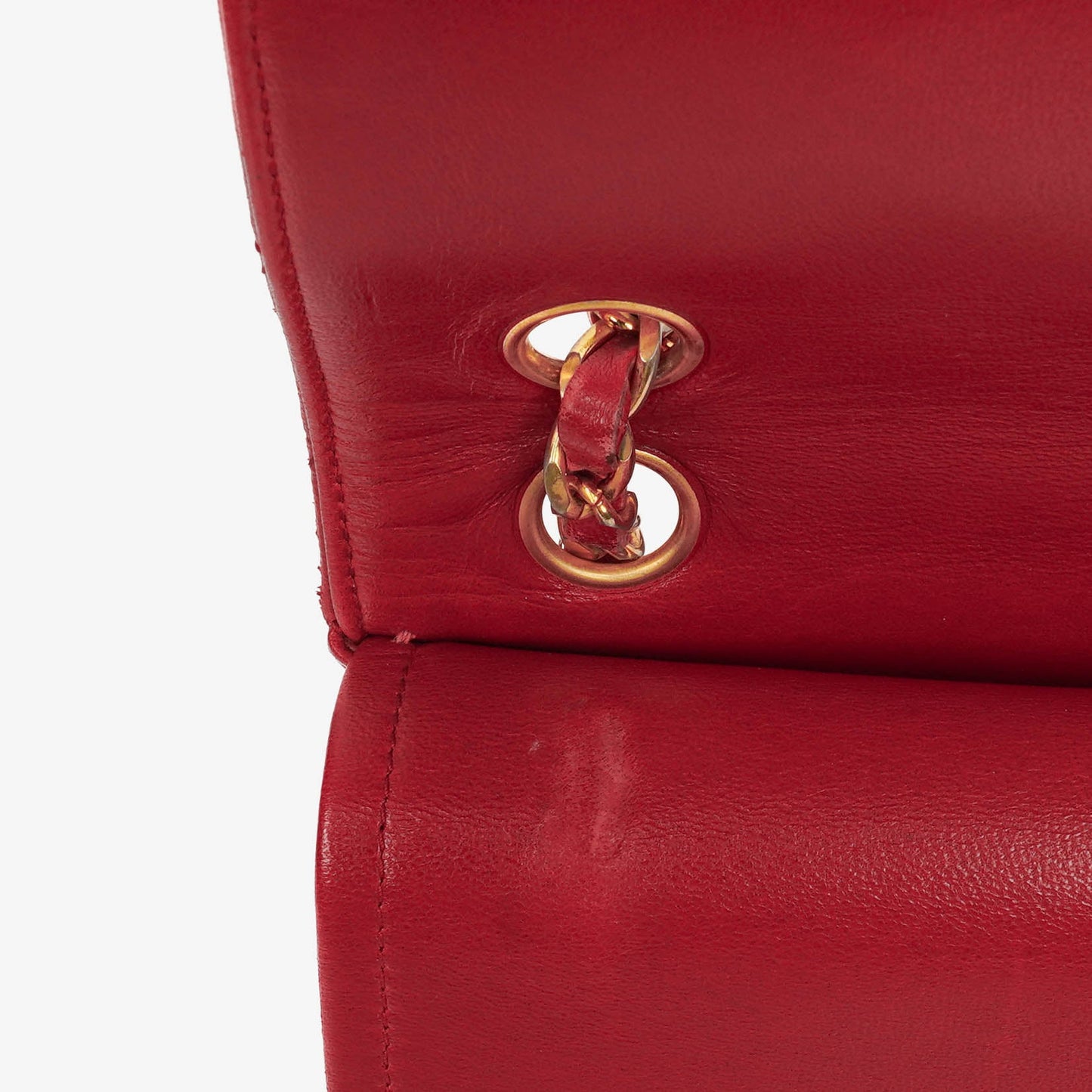 Chanel  Classic Double Flap Bag in Quilted Red Lambskin with 24K Gold-Plated Hardware