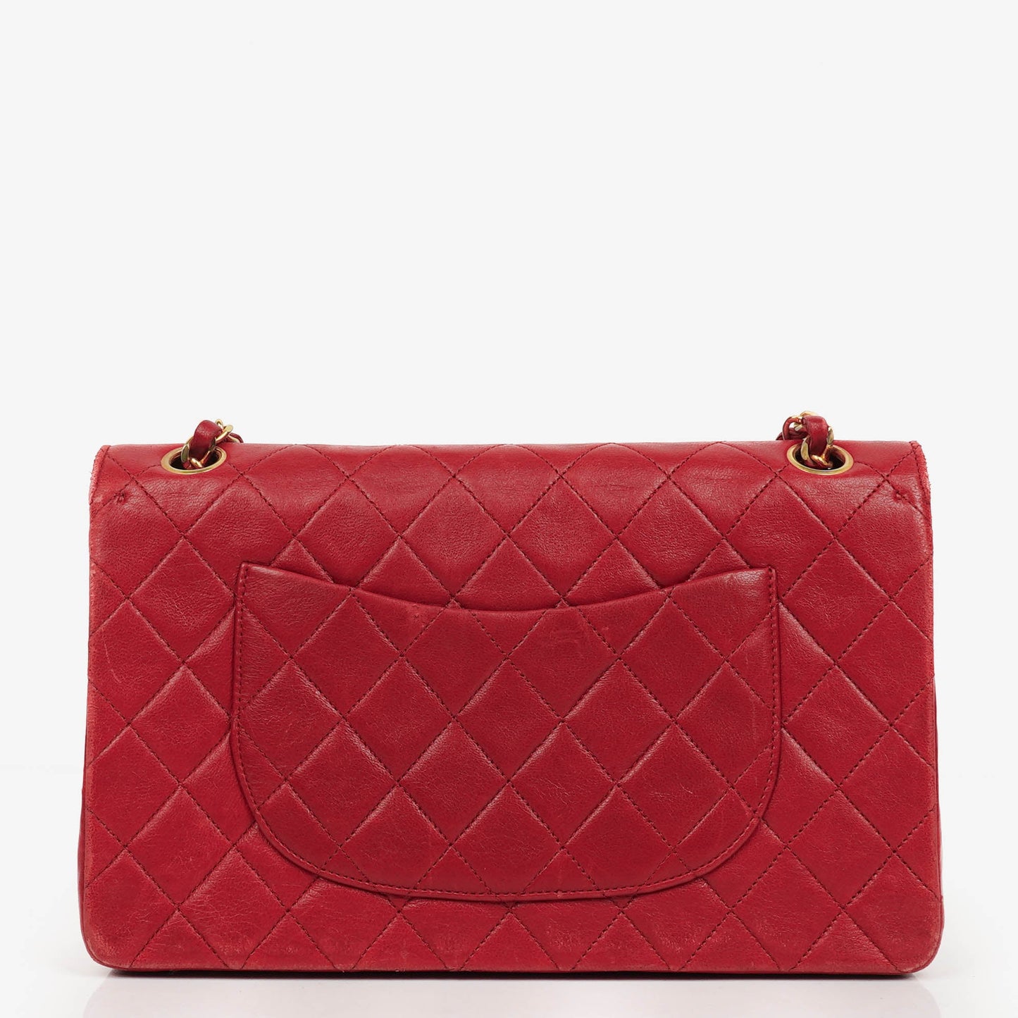 Chanel  Classic Double Flap Bag in Quilted Red Lambskin with 24K Gold-Plated Hardware