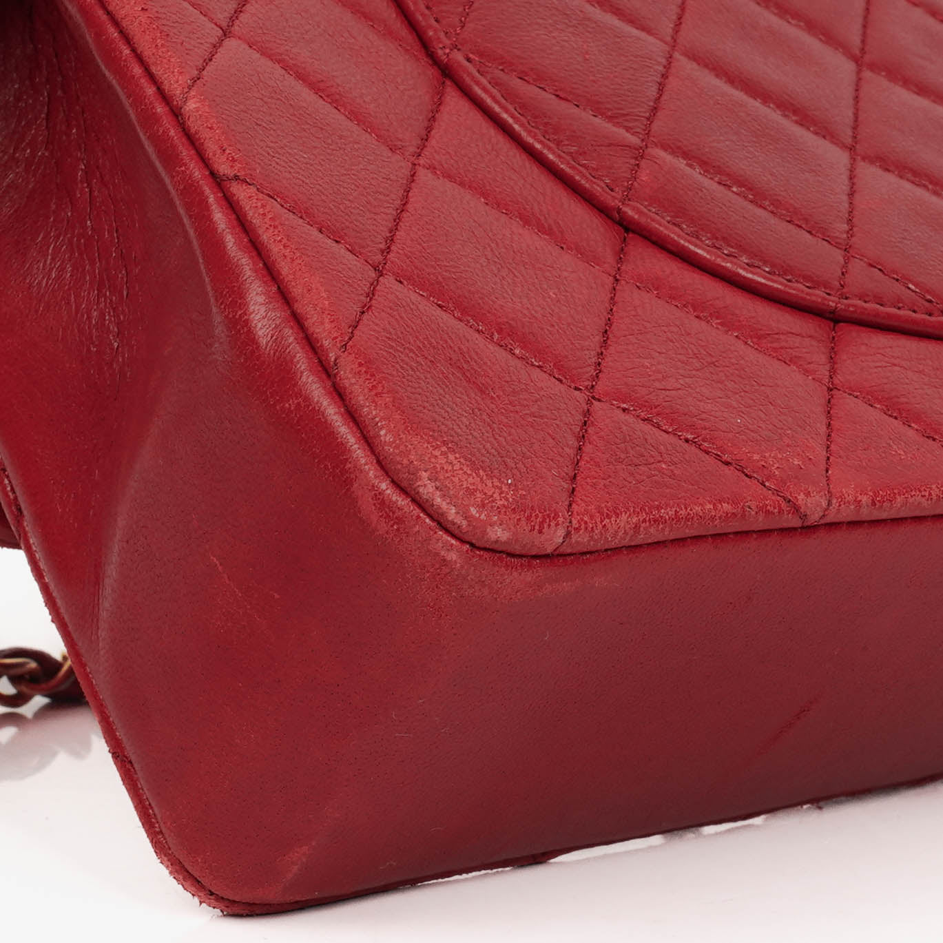Chanel  Classic Double Flap Bag in Quilted Red Lambskin with 24K Gold-Plated Hardware