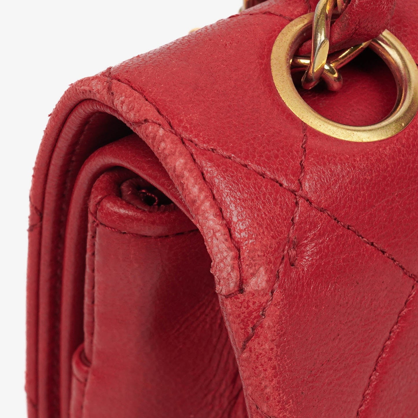 Chanel  Classic Double Flap Bag in Quilted Red Lambskin with 24K Gold-Plated Hardware