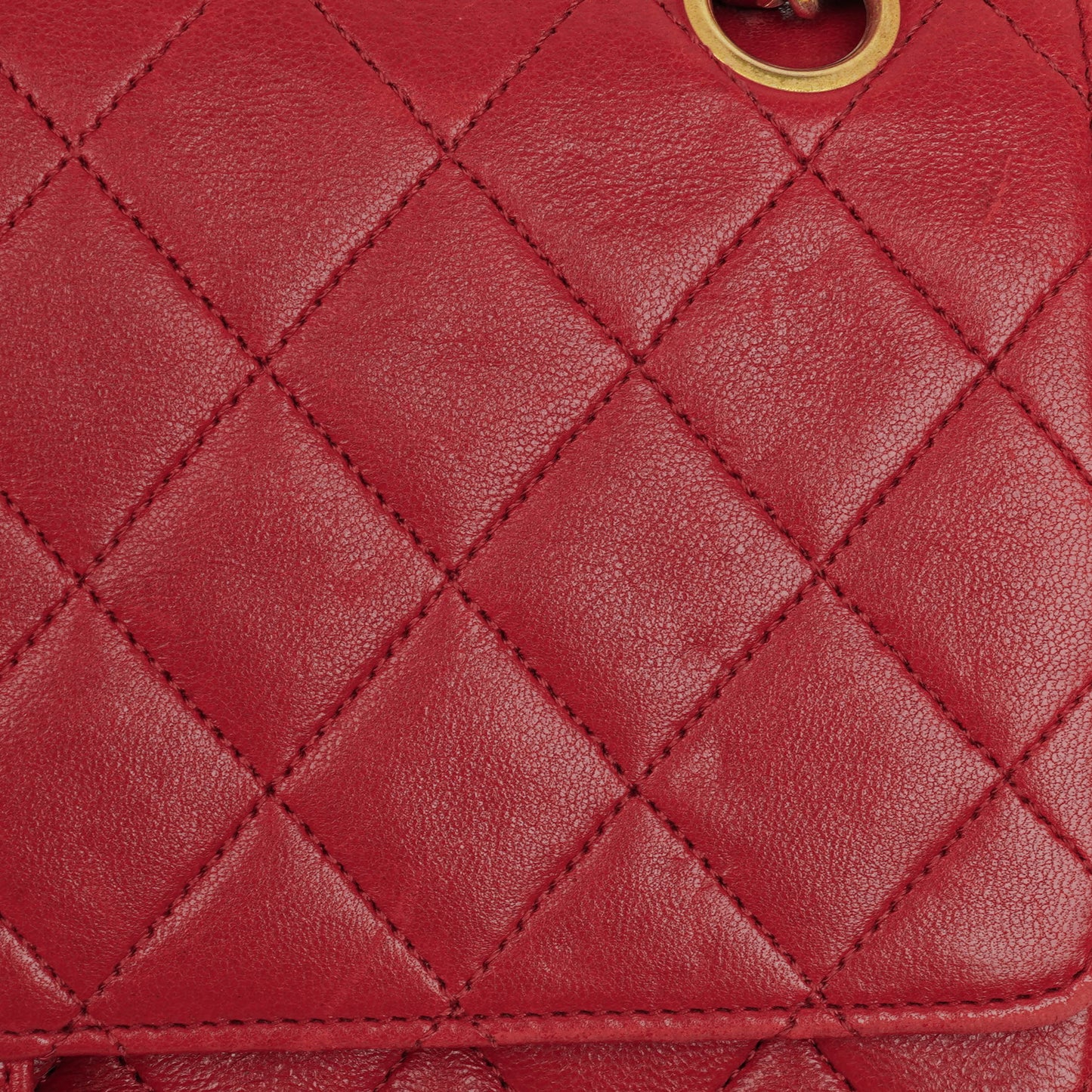 Chanel  Classic Double Flap Bag in Quilted Red Lambskin with 24K Gold-Plated Hardware