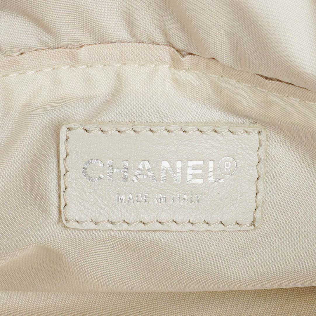 Chanel Beige Nylon CC Logo Travel Line Canvas Vanity Bag