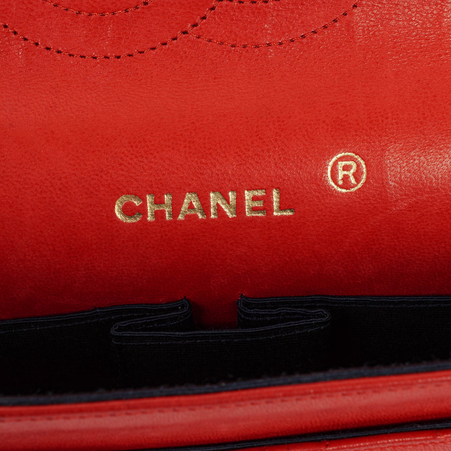 Chanel  Classic Medium Double Flap Bag in Quilted Red Lambskin with 24-karat Gold-Plated Hardware