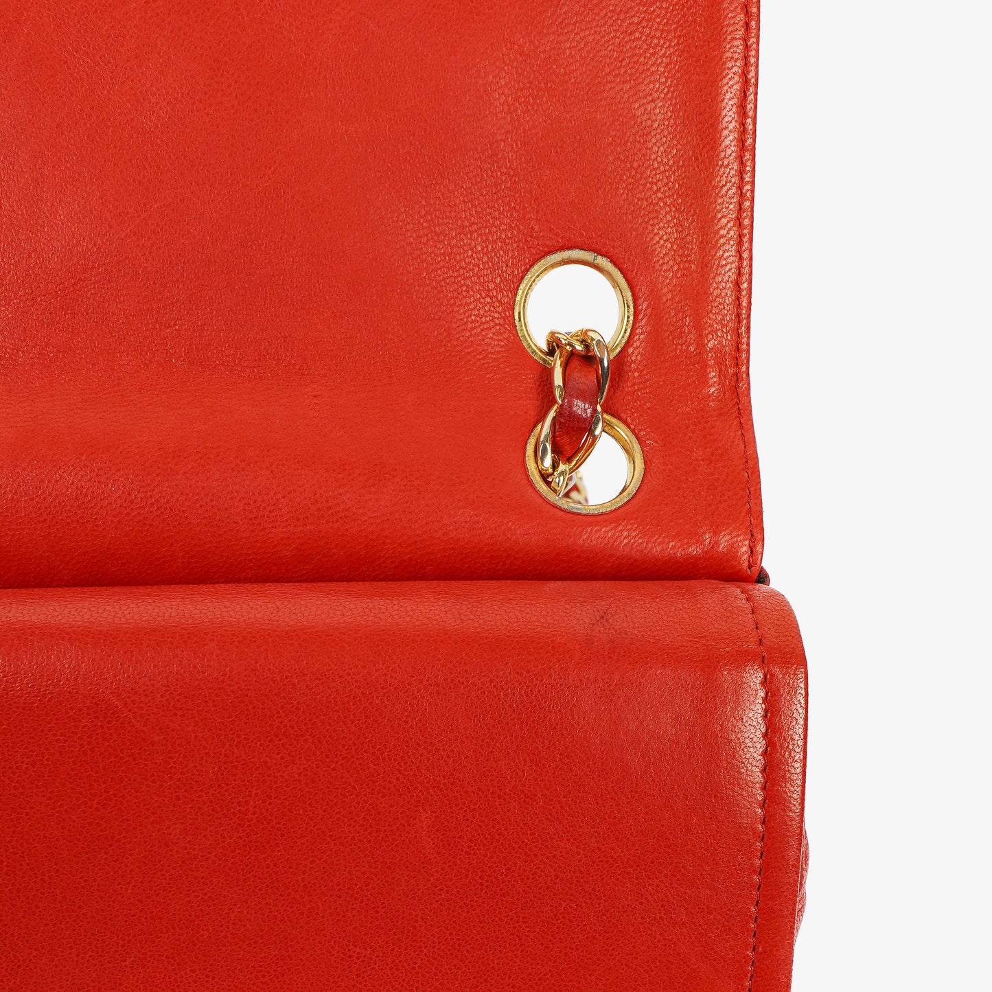 Chanel  Classic Medium Double Flap Bag in Quilted Red Lambskin with 24-karat Gold-Plated Hardware