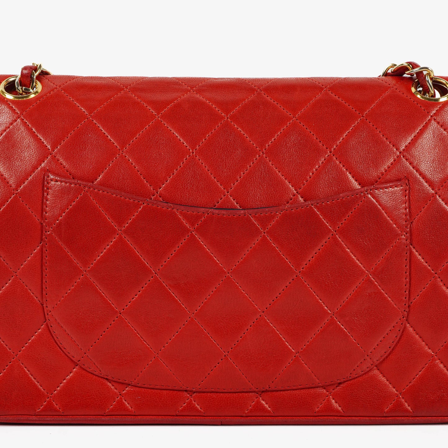 Chanel  Classic Medium Double Flap Bag in Quilted Red Lambskin with 24-karat Gold-Plated Hardware