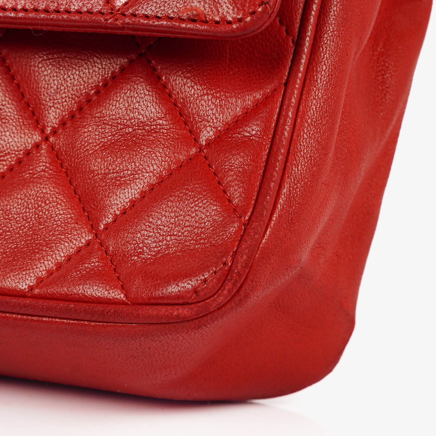 Chanel  Classic Medium Double Flap Bag in Quilted Red Lambskin with 24-karat Gold-Plated Hardware