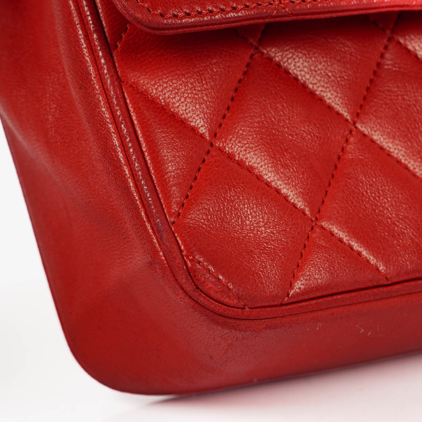 Chanel  Classic Medium Double Flap Bag in Quilted Red Lambskin with 24-karat Gold-Plated Hardware