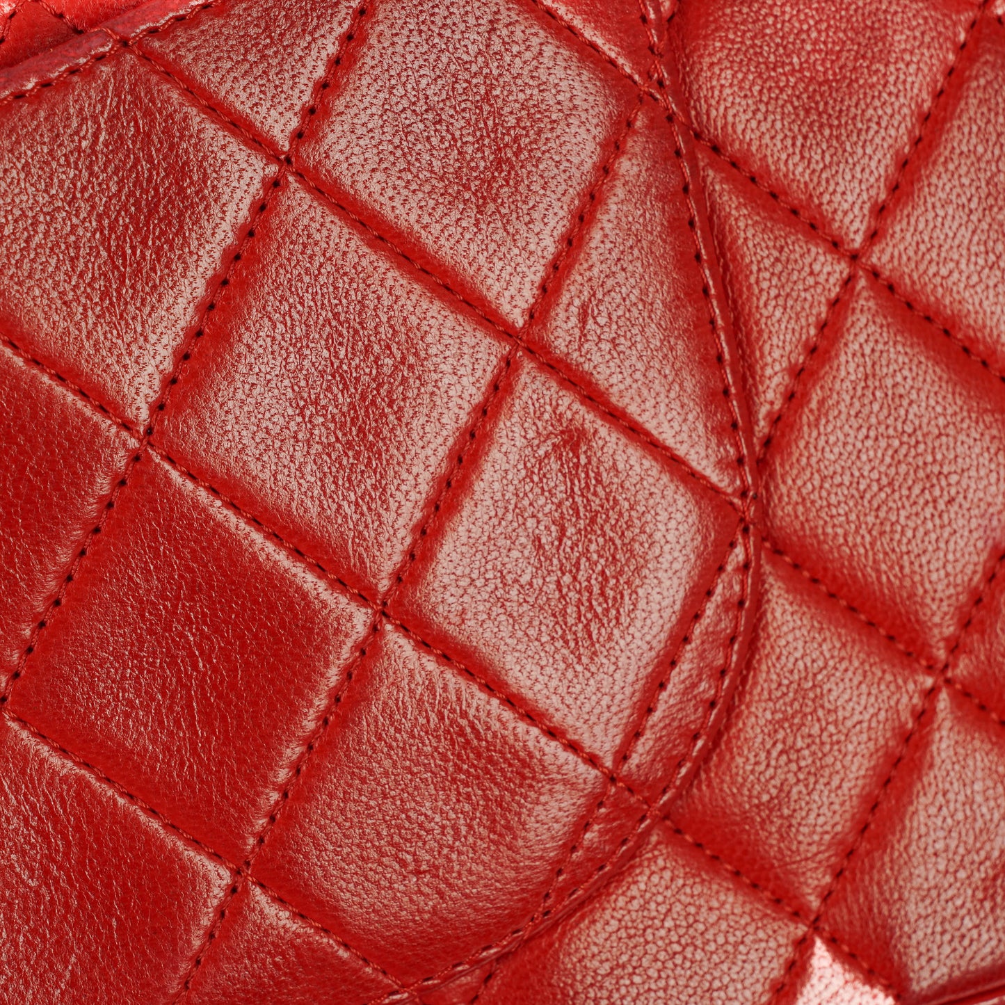 Chanel  Classic Medium Double Flap Bag in Quilted Red Lambskin with 24-karat Gold-Plated Hardware