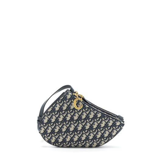 Dior Saddle Pouch Blue Oblique Canvas