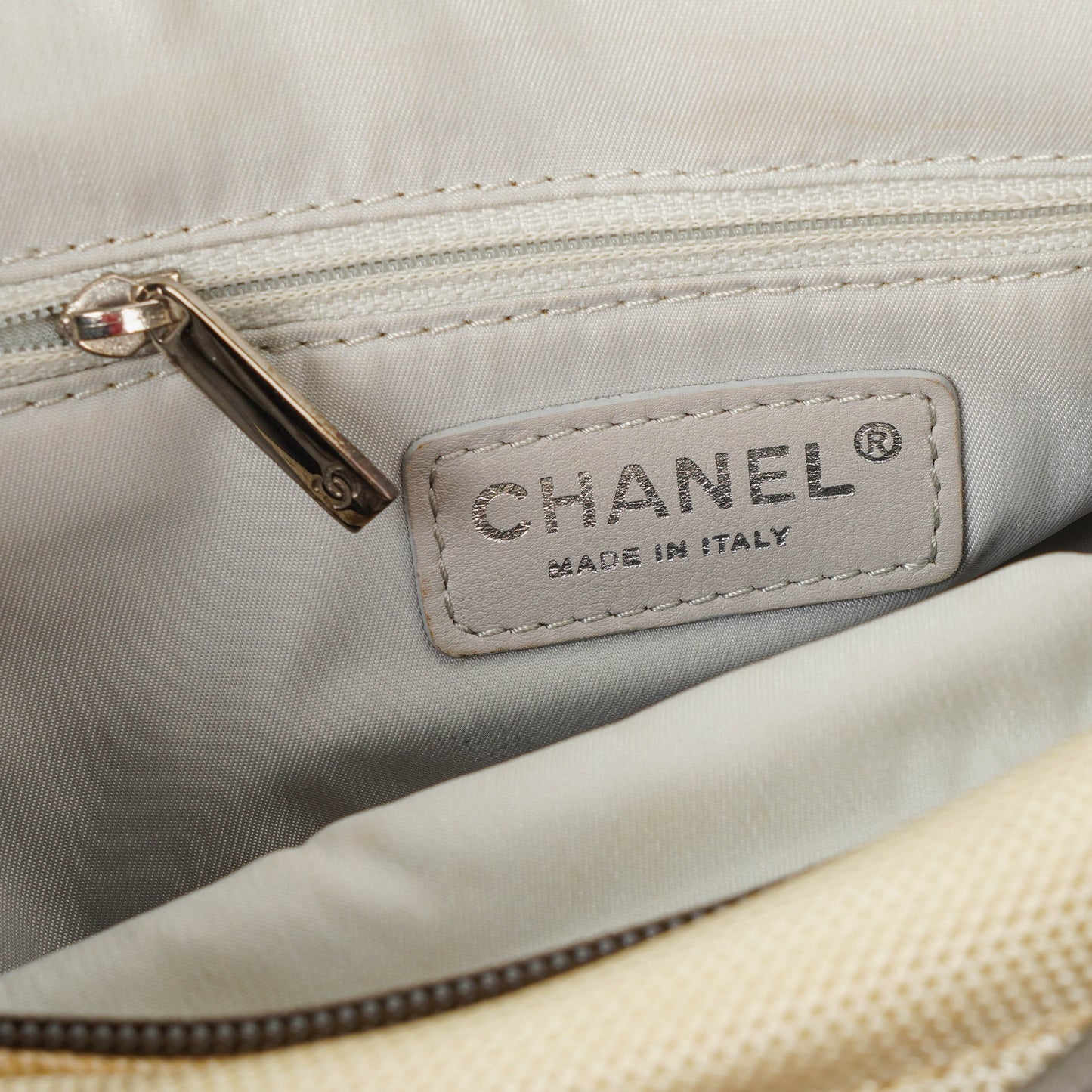Chanel Paris-Biarritz Silver and Cream Hobo Bag