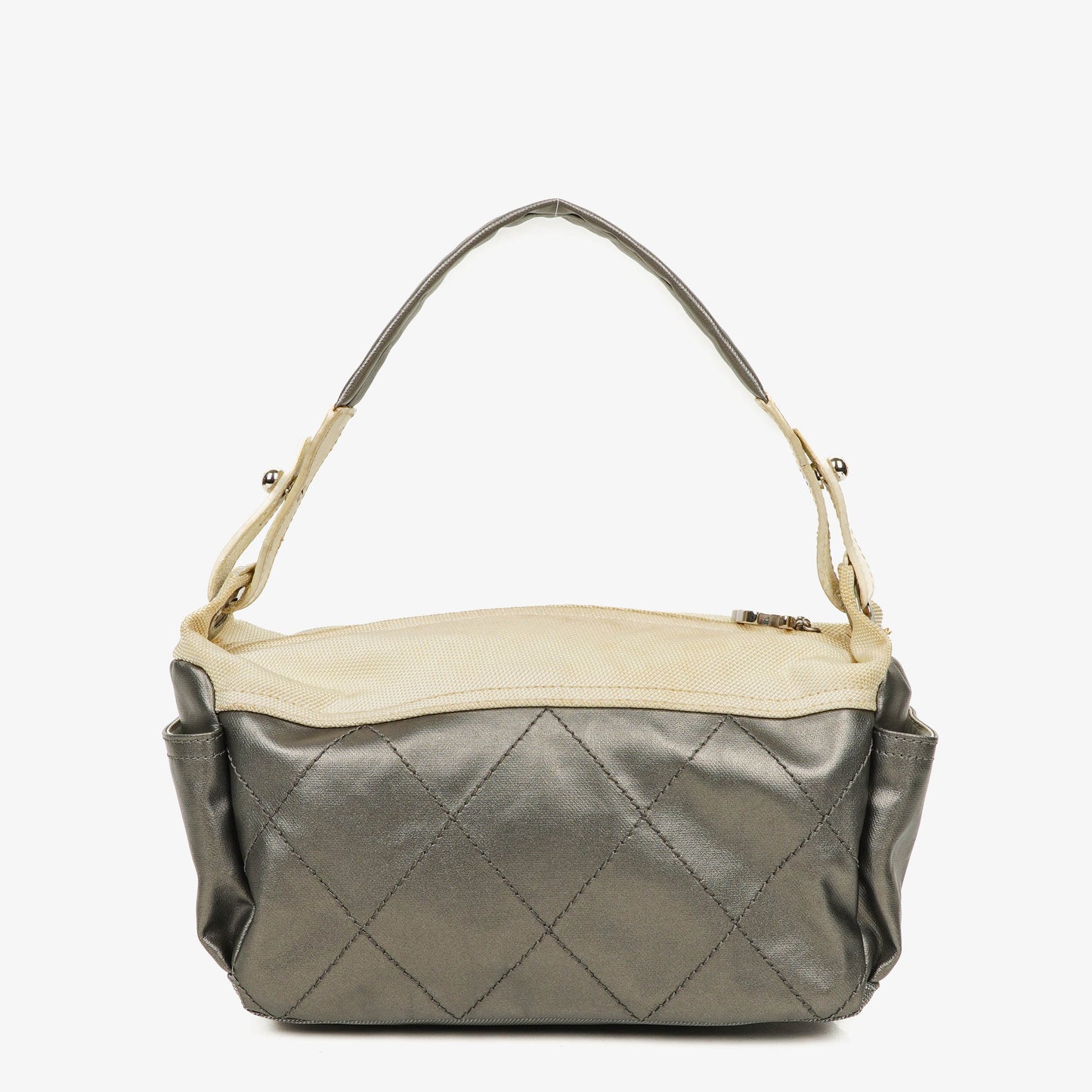 Chanel Paris-Biarritz Silver and Cream Hobo Bag