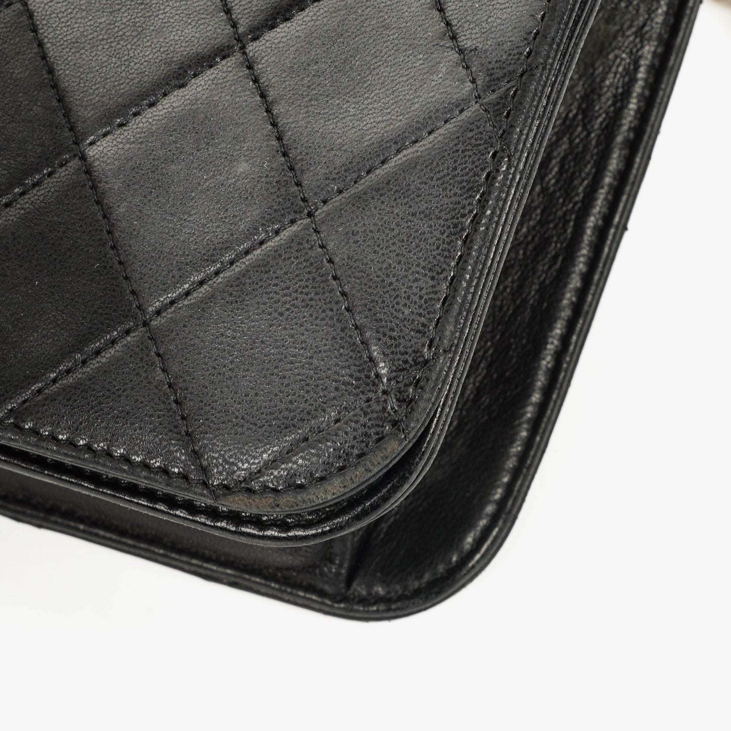 Chanel Classic Full Flap Bag Black Quilted Leather 24K Gold-Plated Hardware