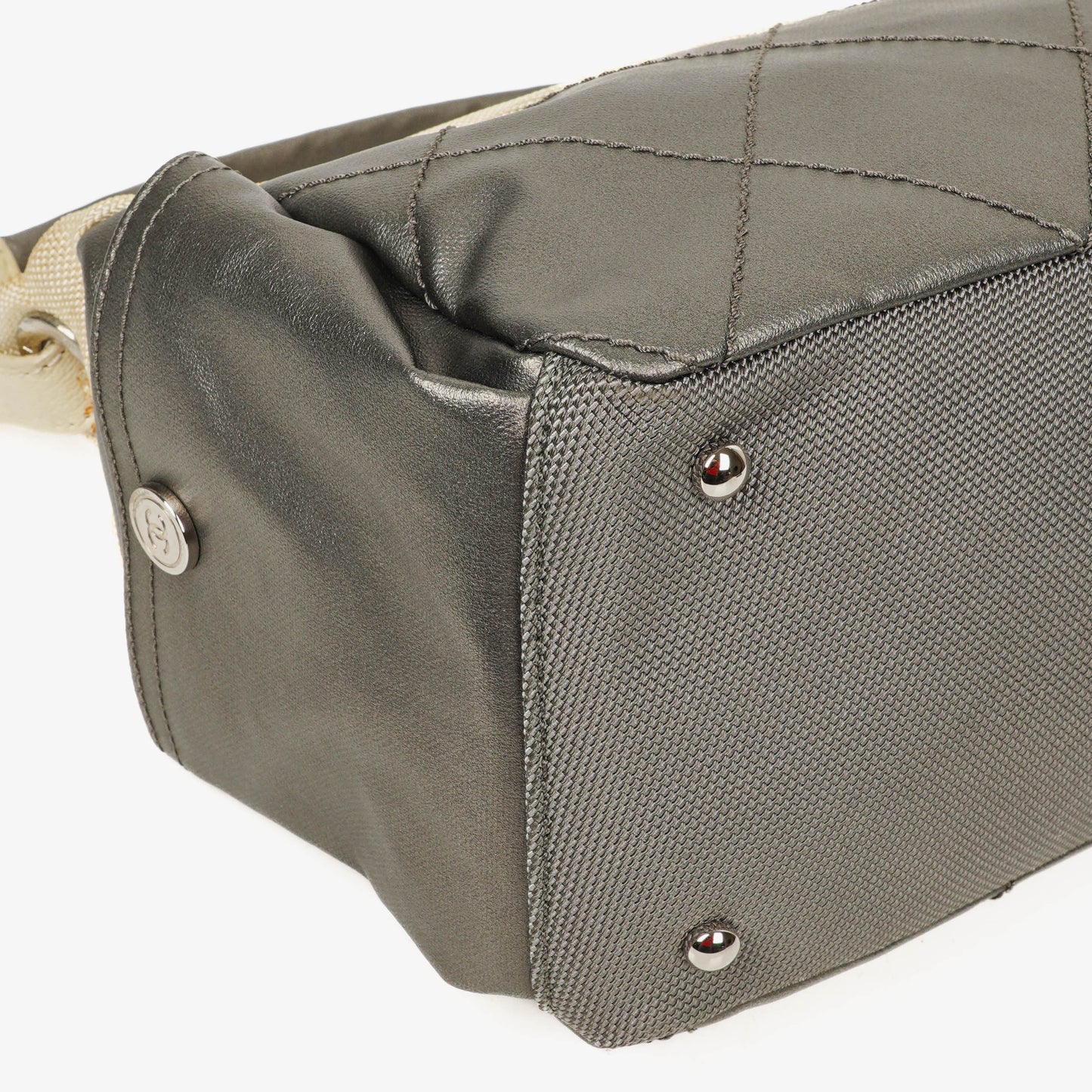 Chanel Paris-Biarritz Silver and Cream Hobo Bag