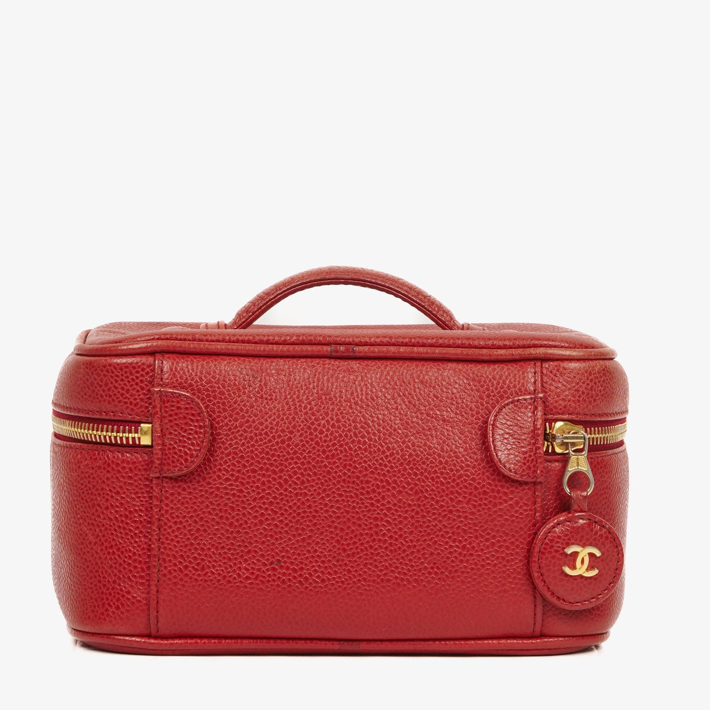 Chanel Red Leather Vanity Case