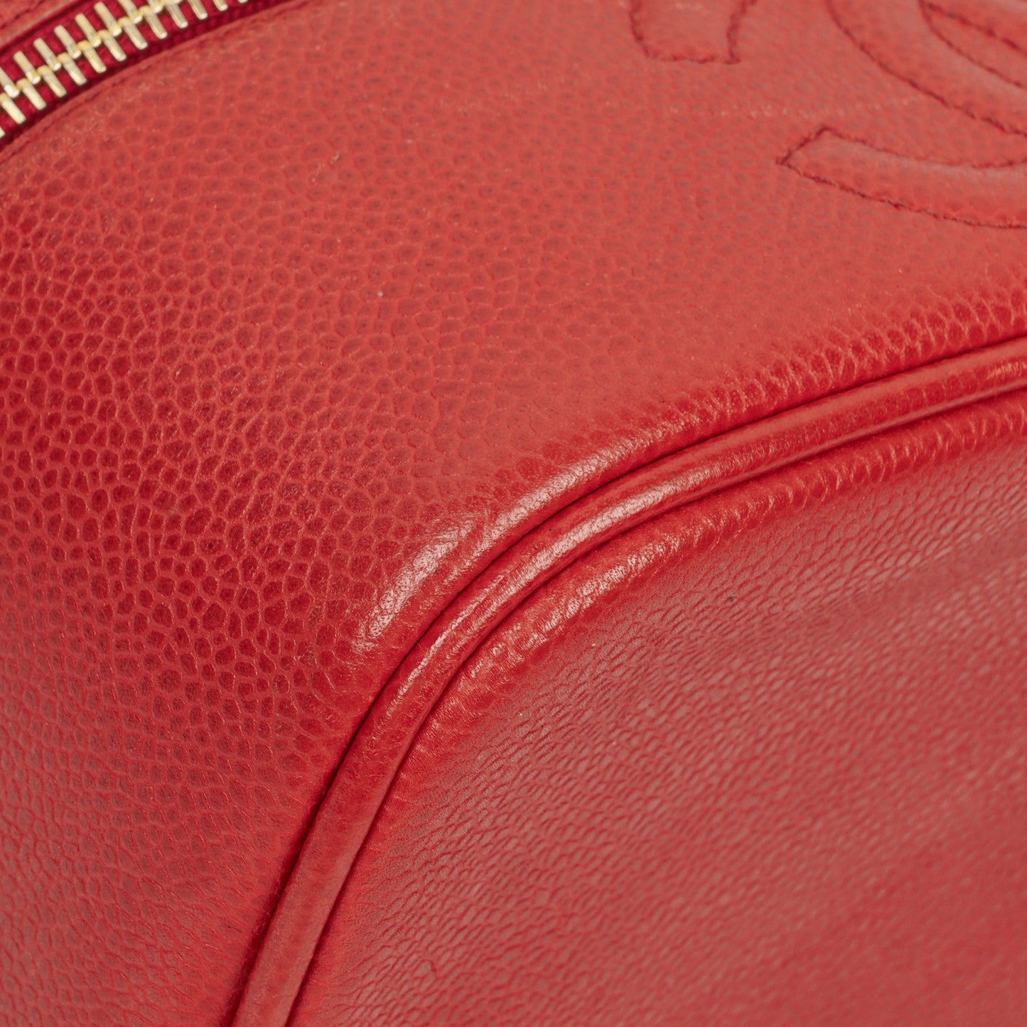 Chanel Red Leather Vanity Case