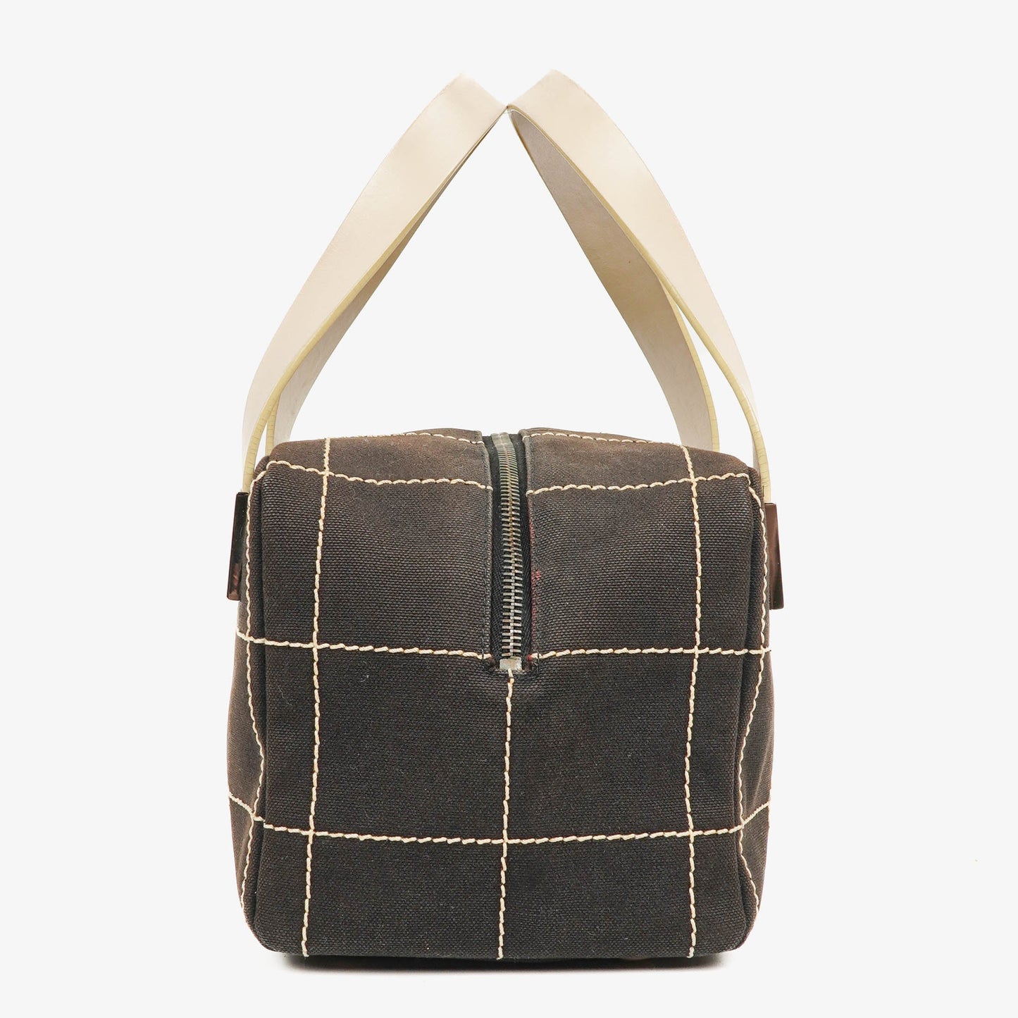Chanel Boston bag in chocolate-stitched canvas, brown