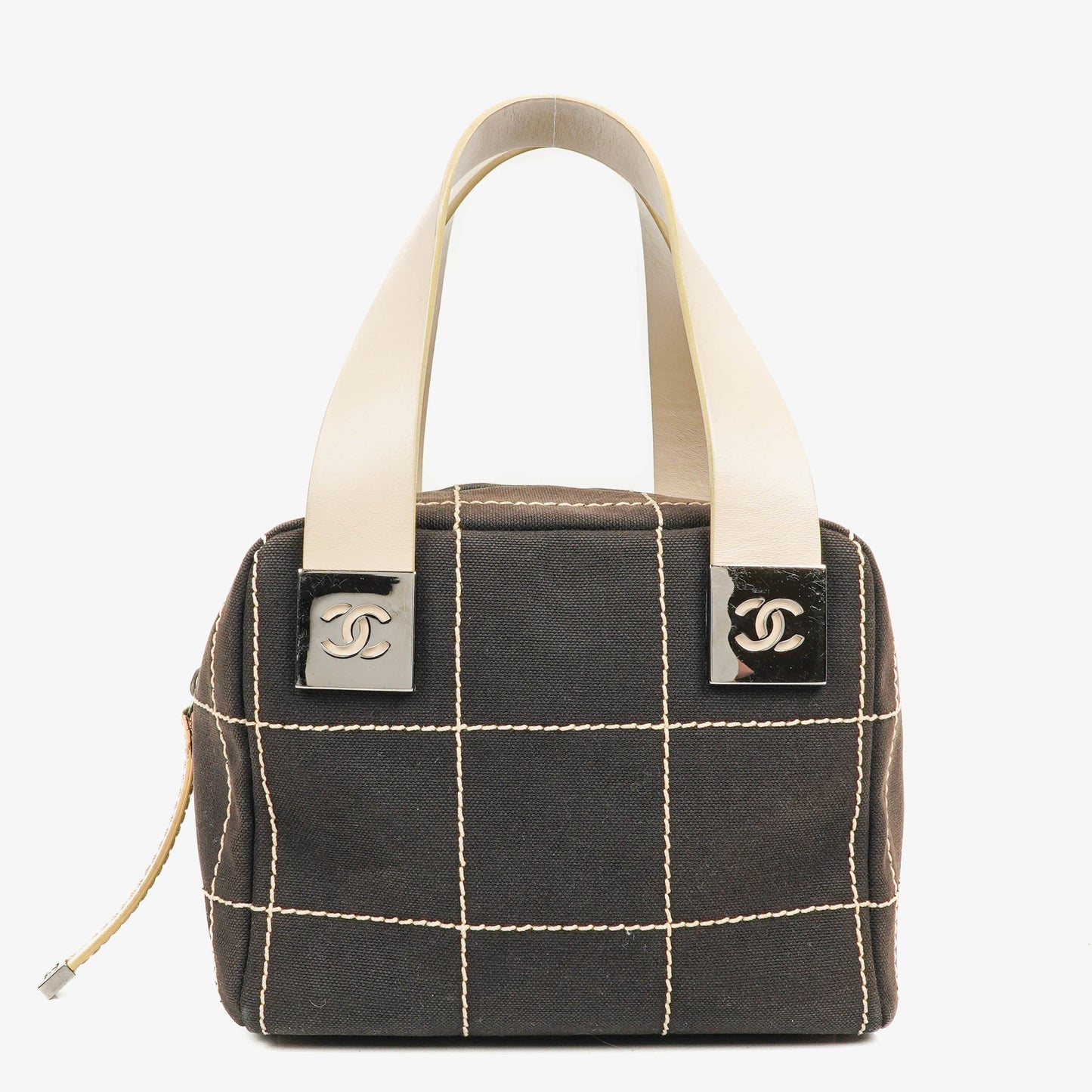 Chanel Boston bag in chocolate-stitched canvas, brown