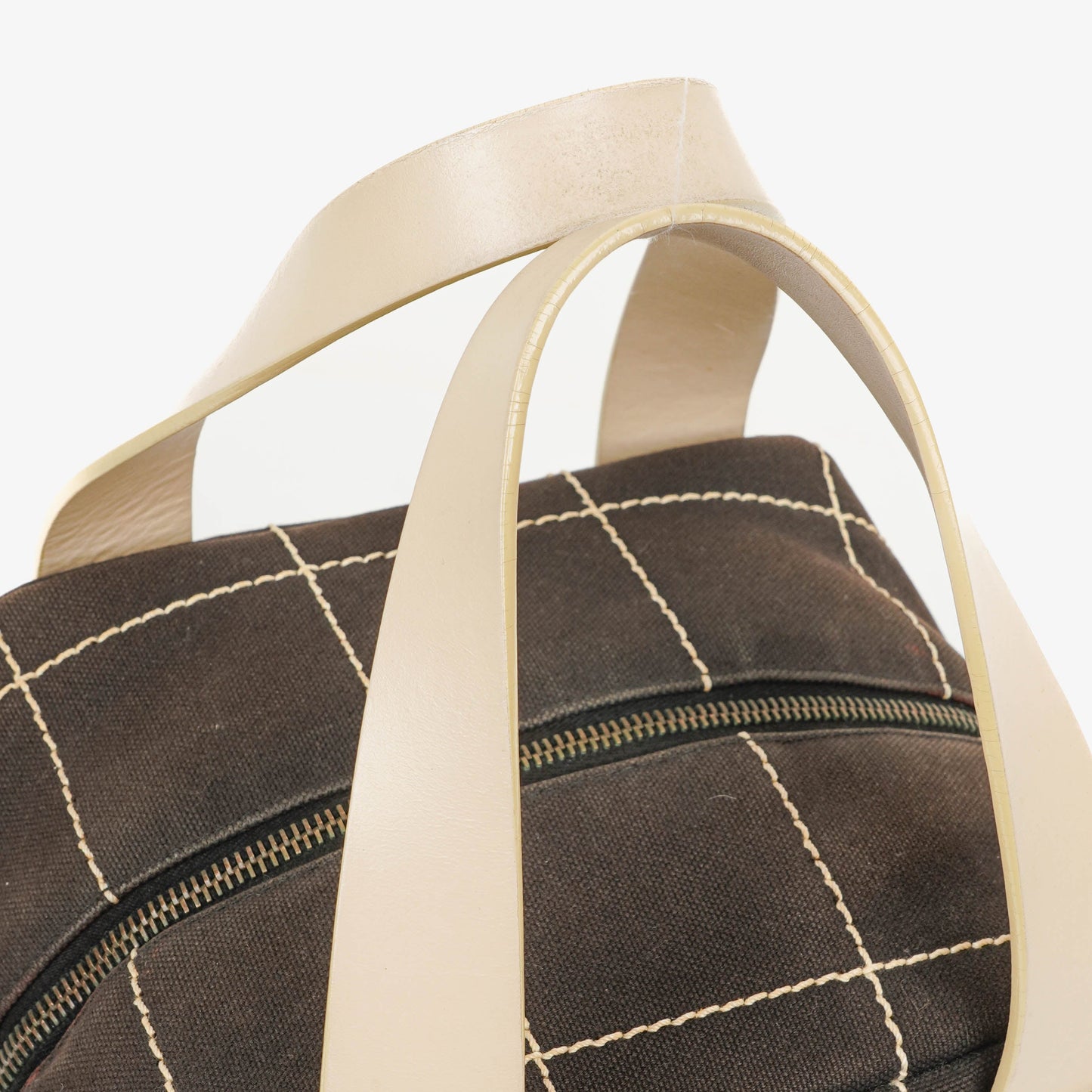 Chanel Boston bag in chocolate-stitched canvas, brown