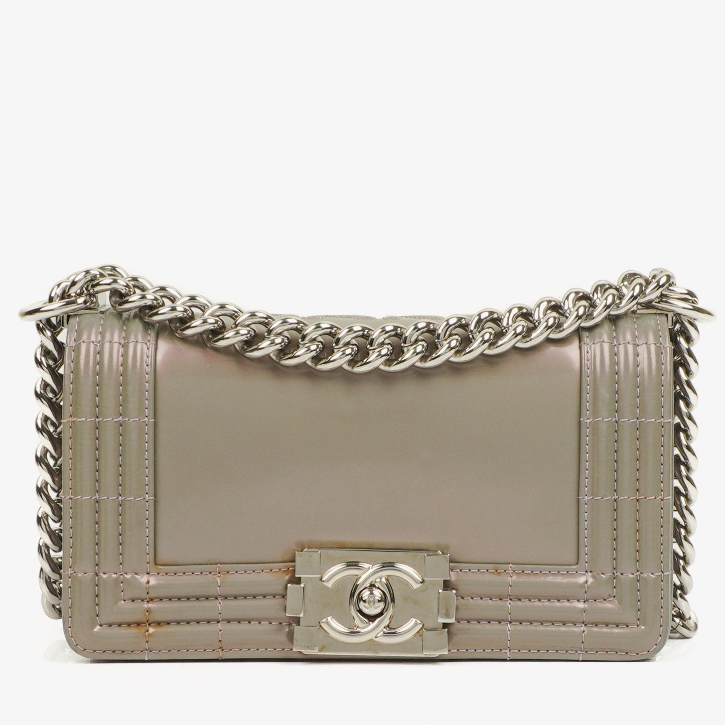 Chanel Light Purple Iridescent Glazed Calfskin Small Boy Flap Bag