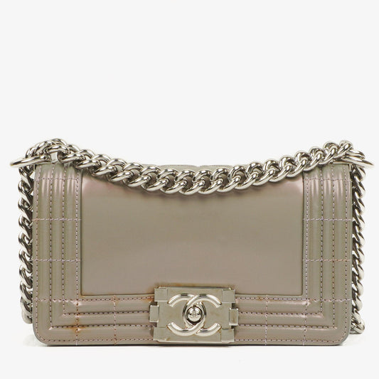 Chanel Light Purple Iridescent Glazed Calfskin Small Boy Flap Bag