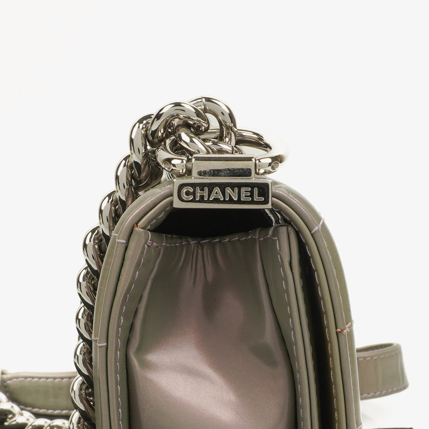 Chanel Light Purple Iridescent Glazed Calfskin Small Boy Flap Bag