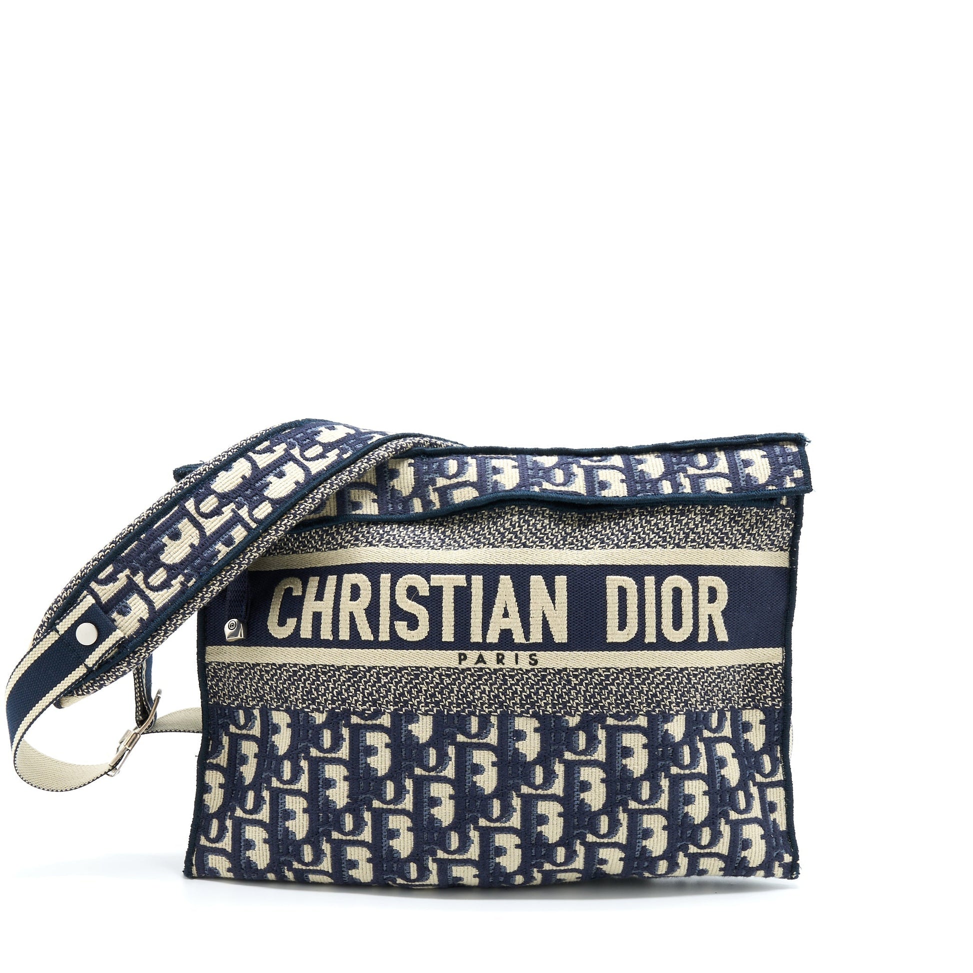 Dior Crossbody Messenger Purse Blue Oblique Canvas