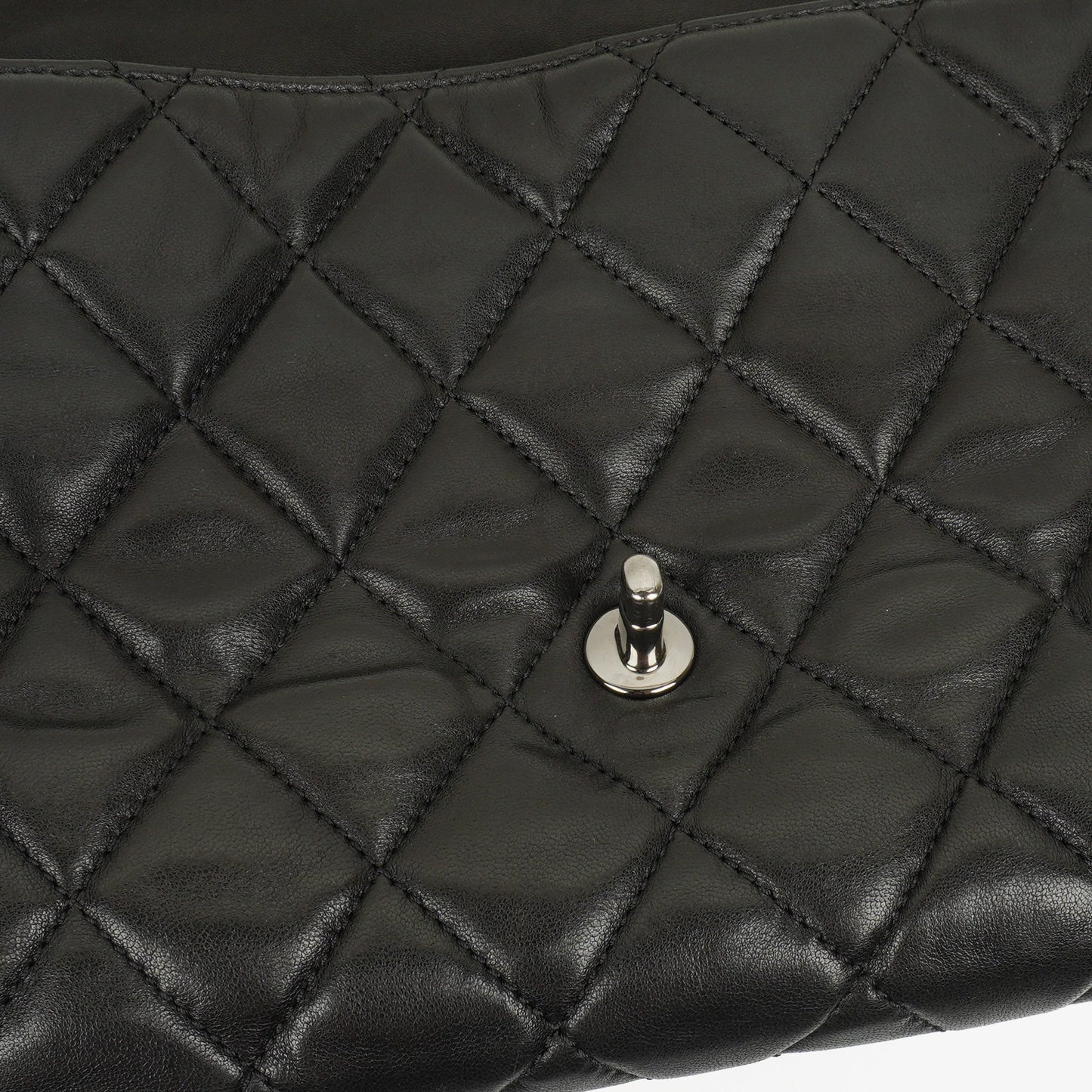 Chanel Black Quilted Lambskin Maxi 3 Accordion Flap Bag
