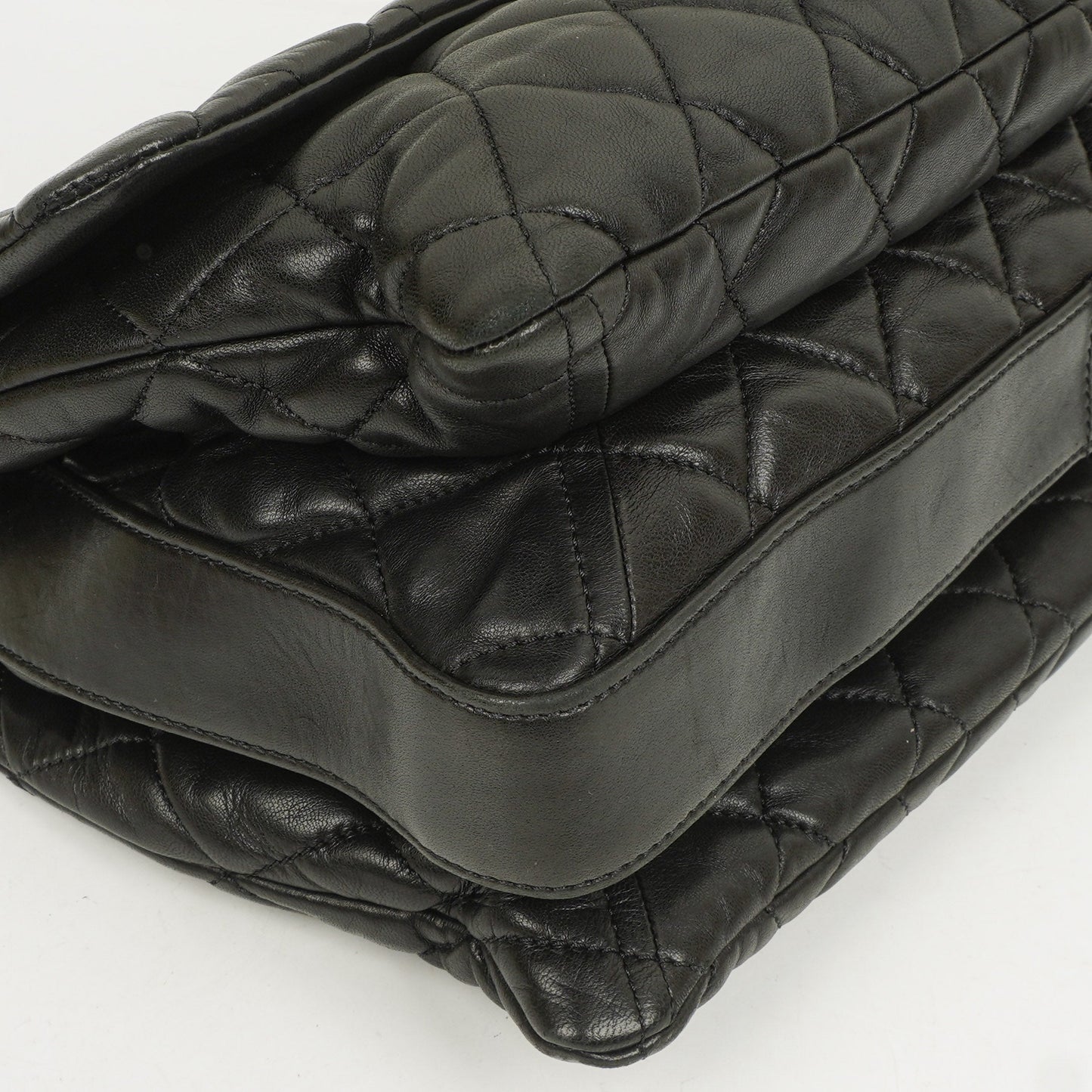 Chanel Black Quilted Lambskin Maxi 3 Accordion Flap Bag