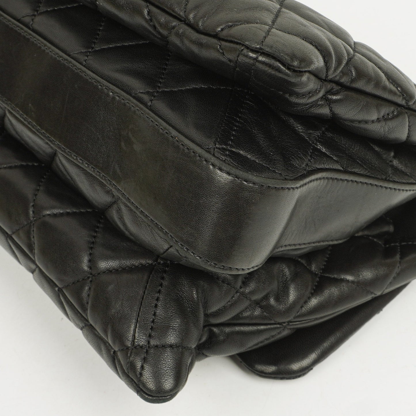 Chanel Black Quilted Lambskin Maxi 3 Accordion Flap Bag